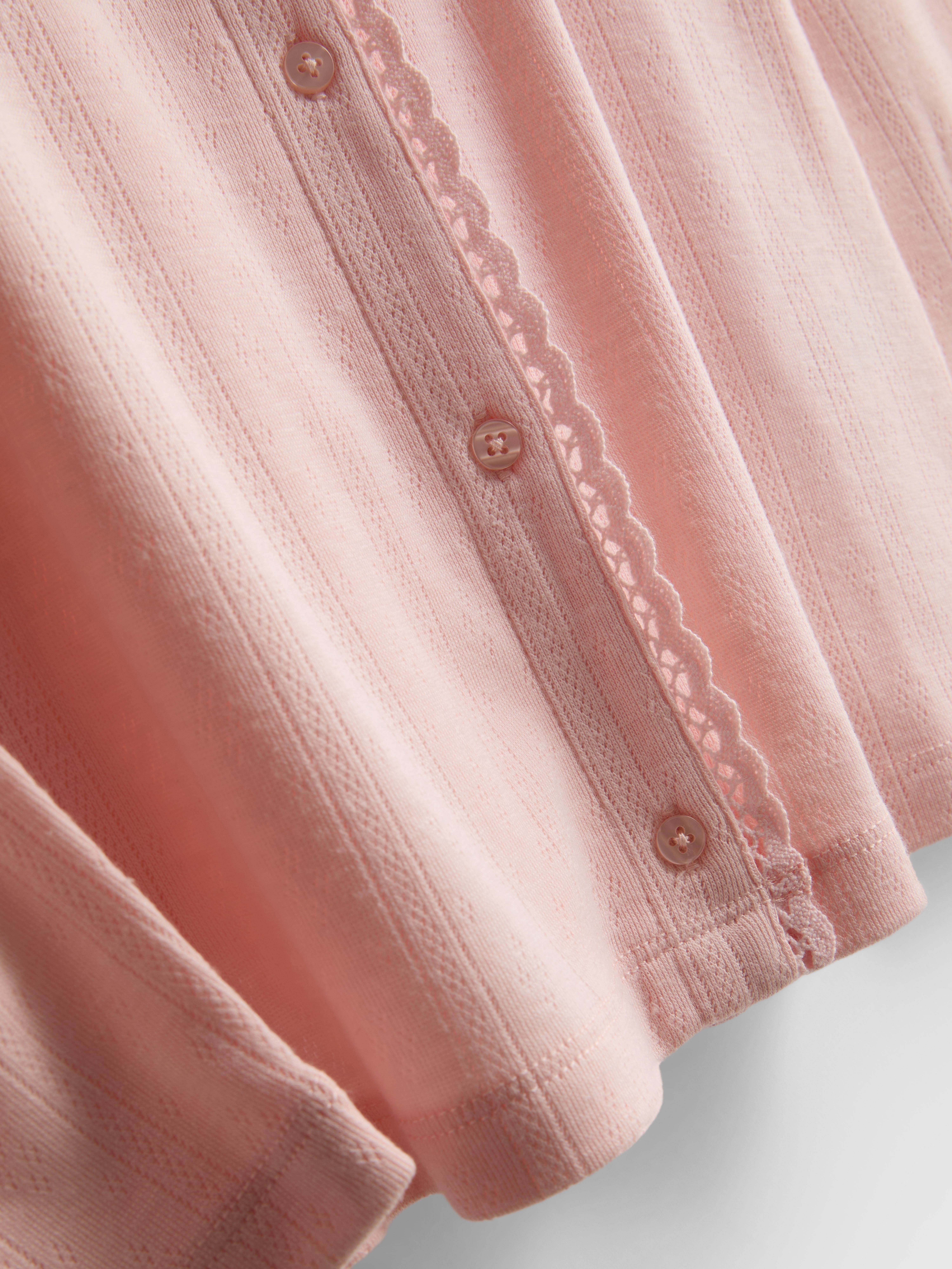 Lace Pointelle Long Sleeve Pyjama Top