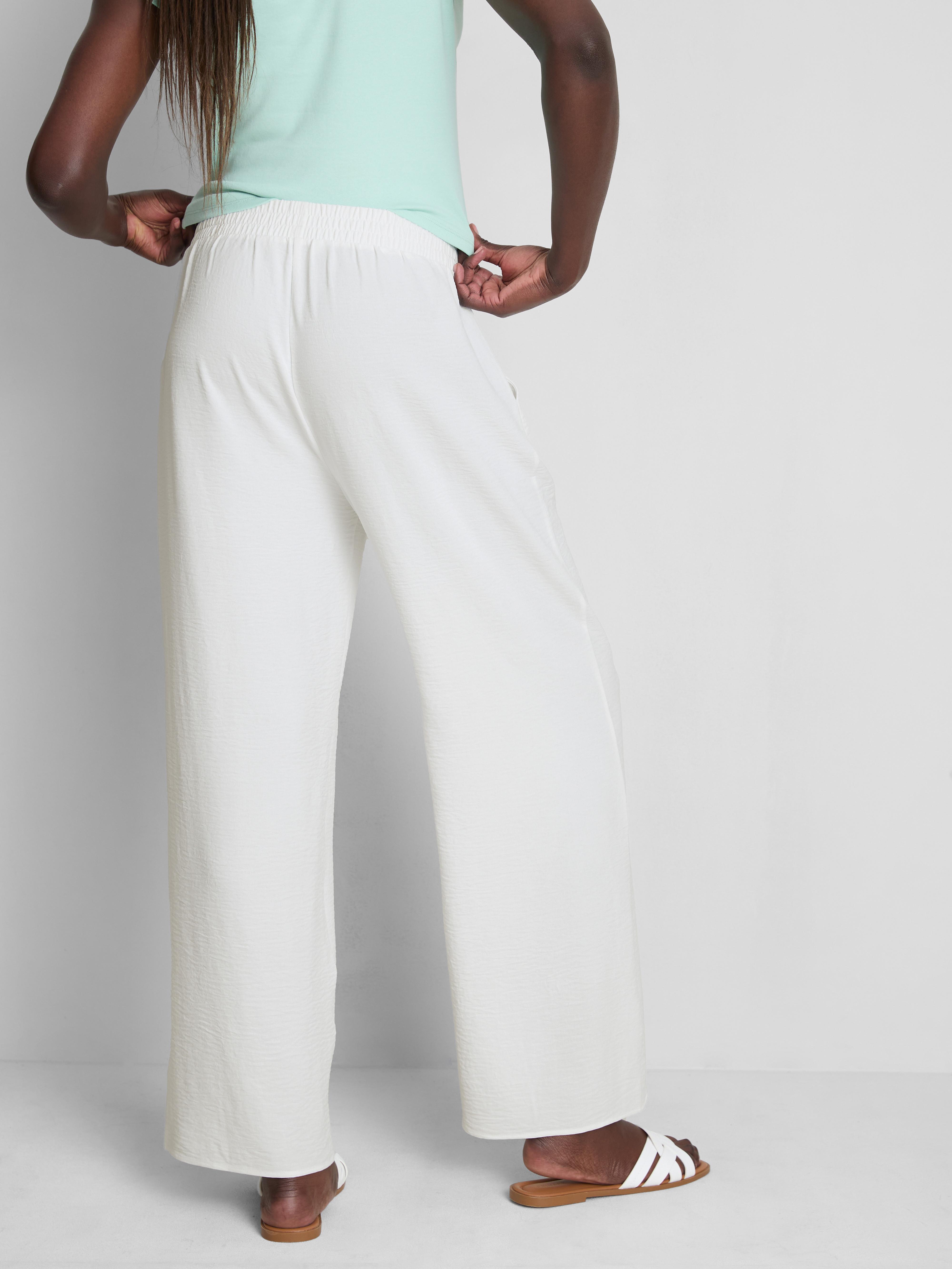 Pantalones de pernera ancha con cintura elástica