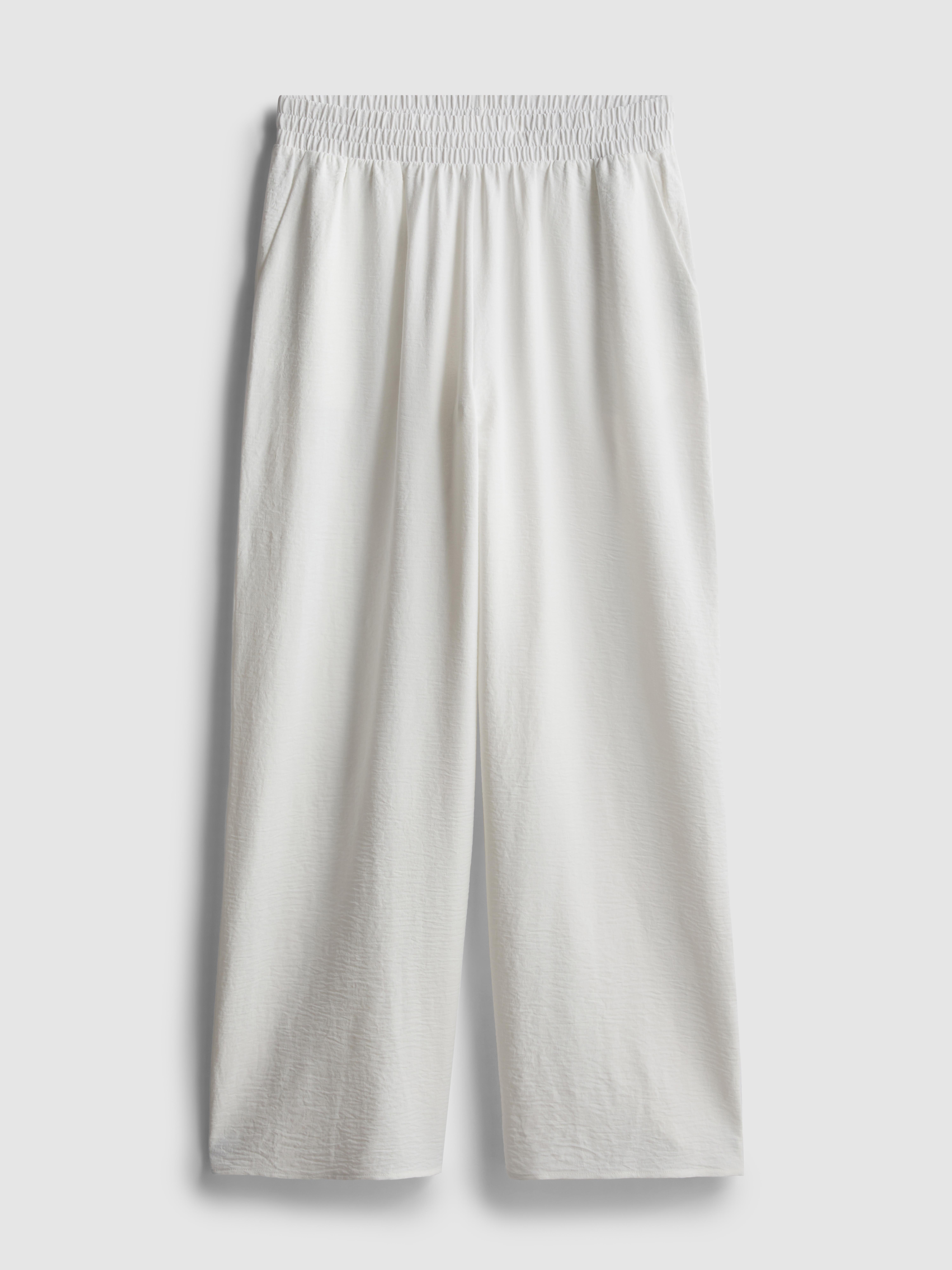 Pantalones de pernera ancha con cintura elástica