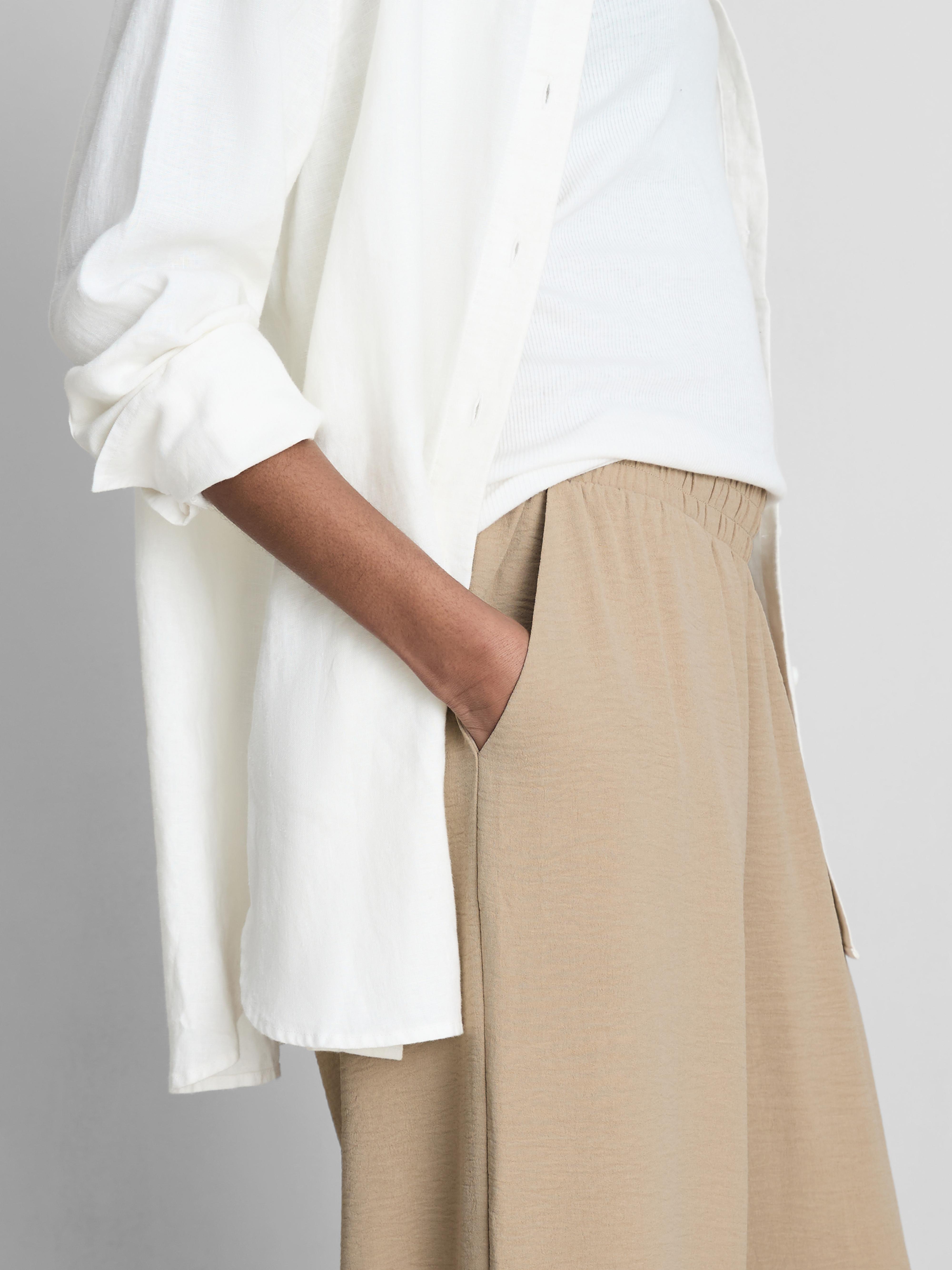 Elastic Waist Wide-Leg Pants