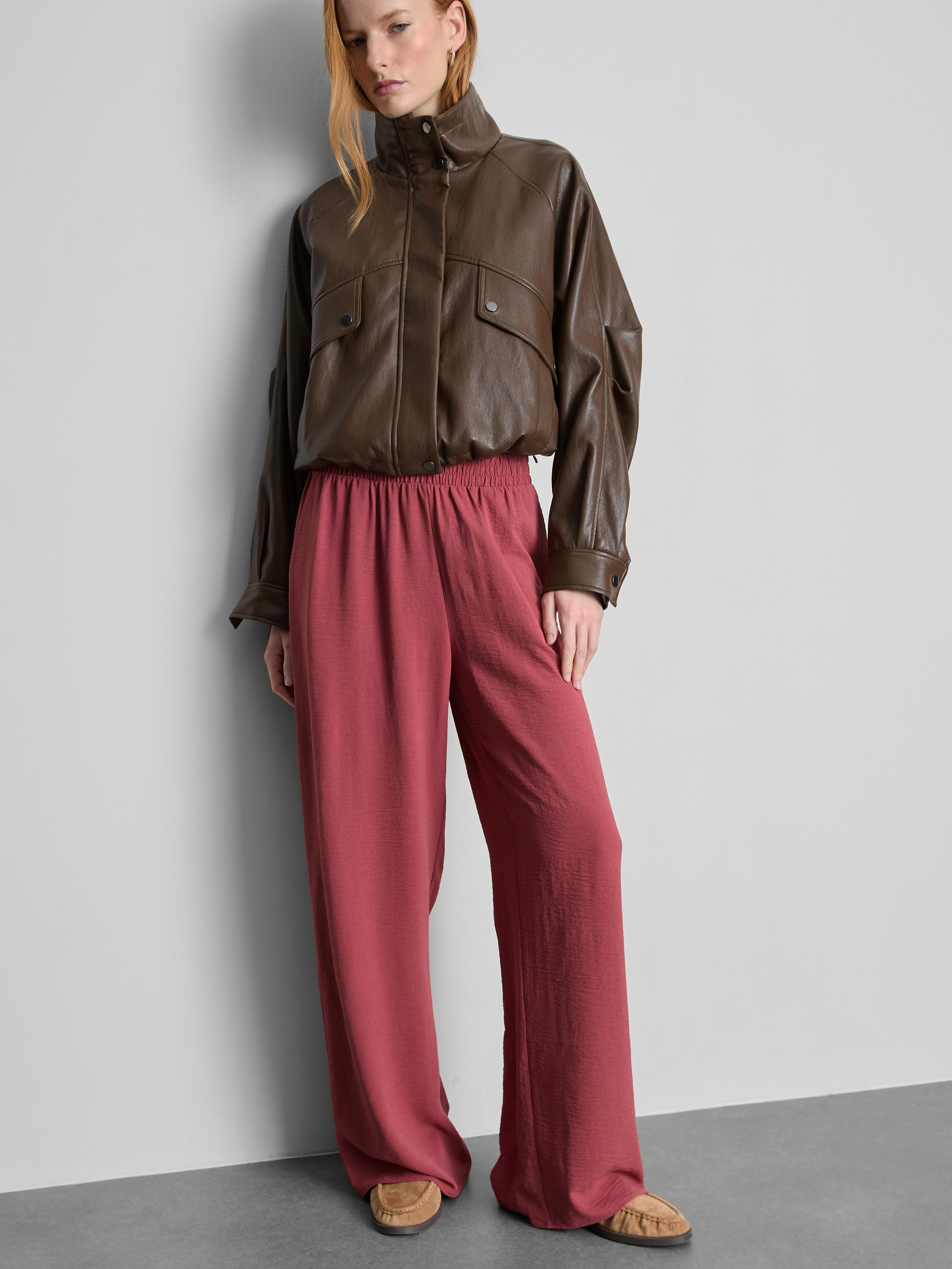 Pantalones de pernera ancha con cintura elástica