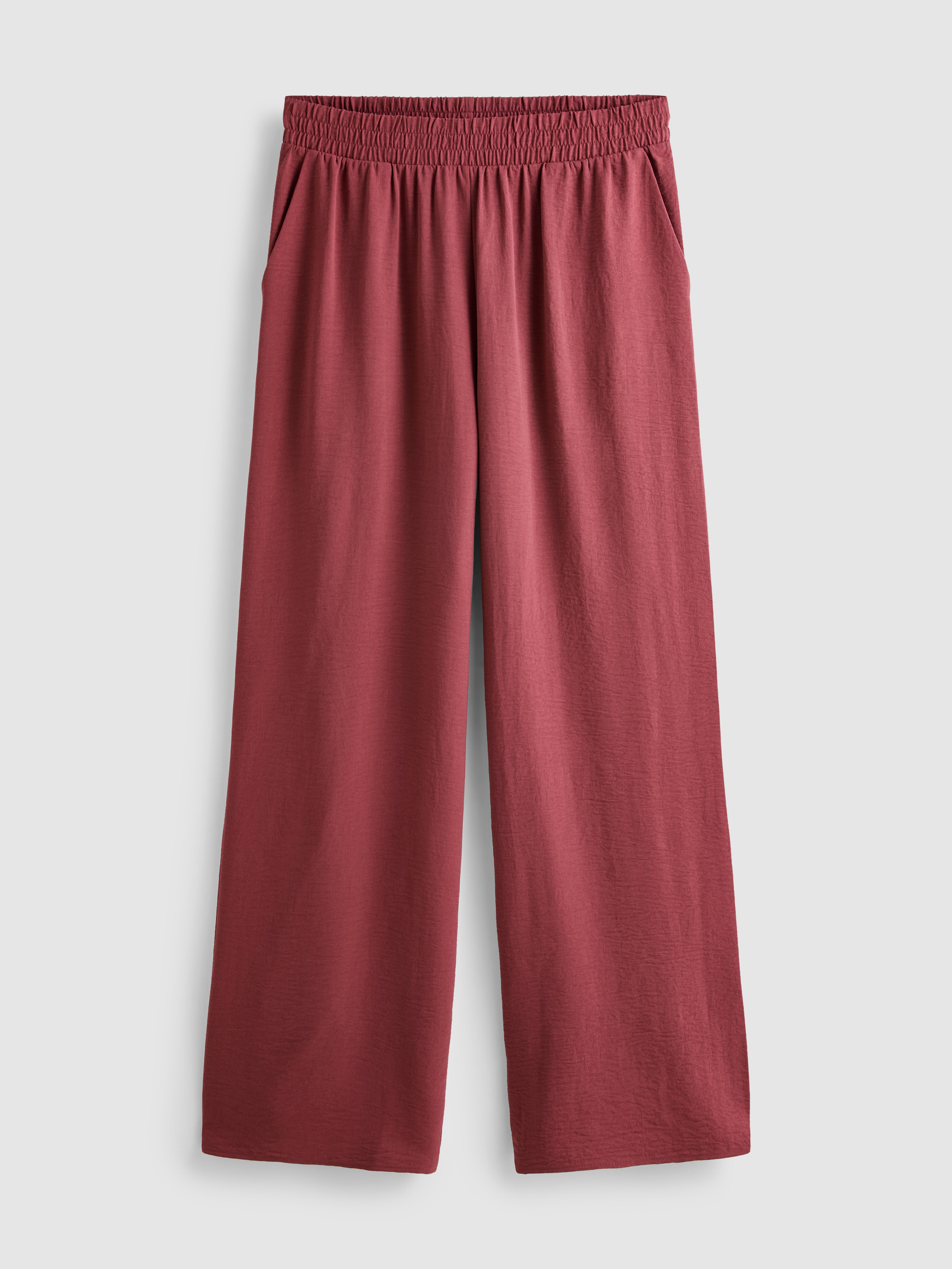 Pantalones de pernera ancha con cintura elástica
