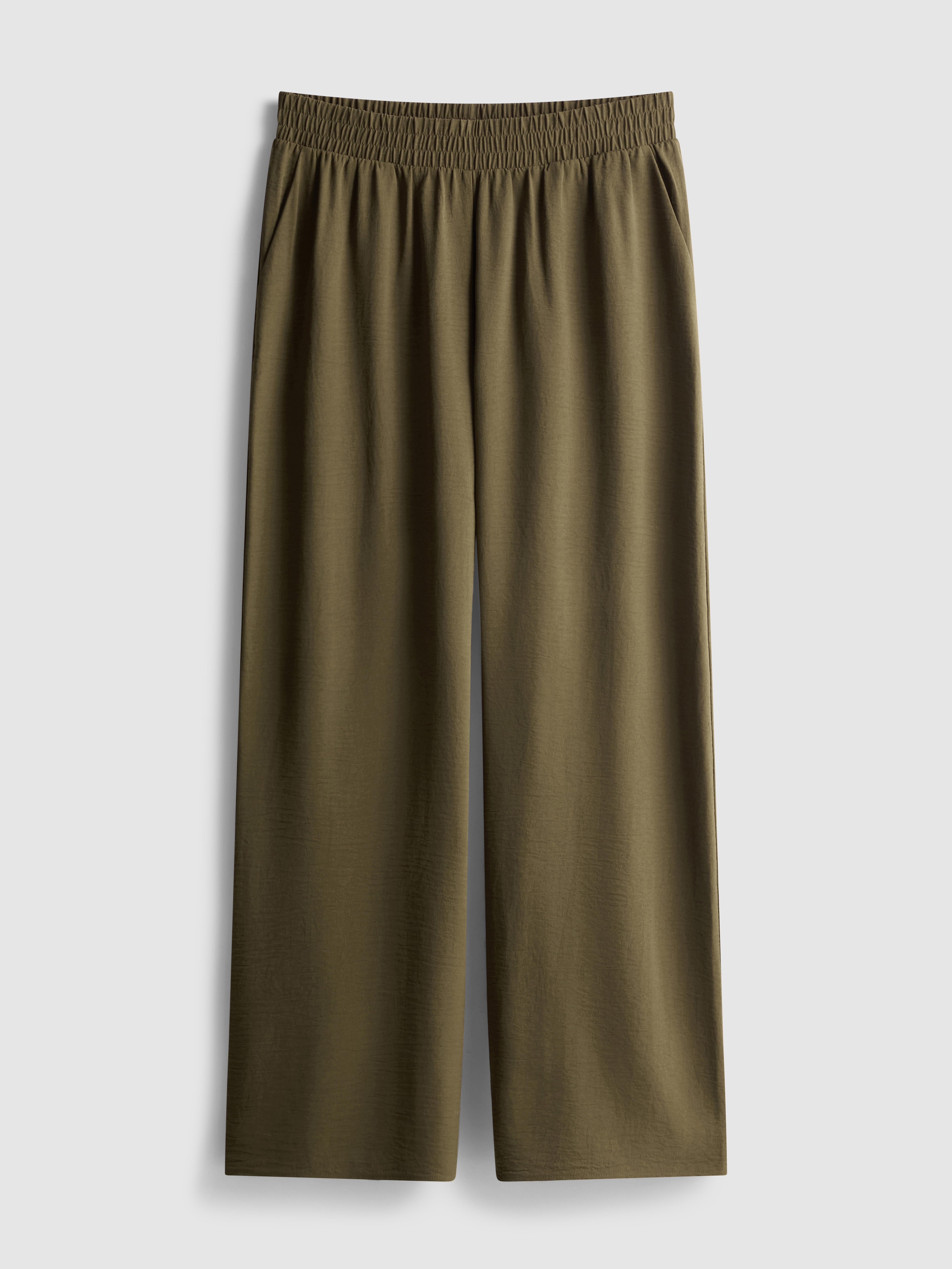 Pantalones de pernera ancha con cintura elástica