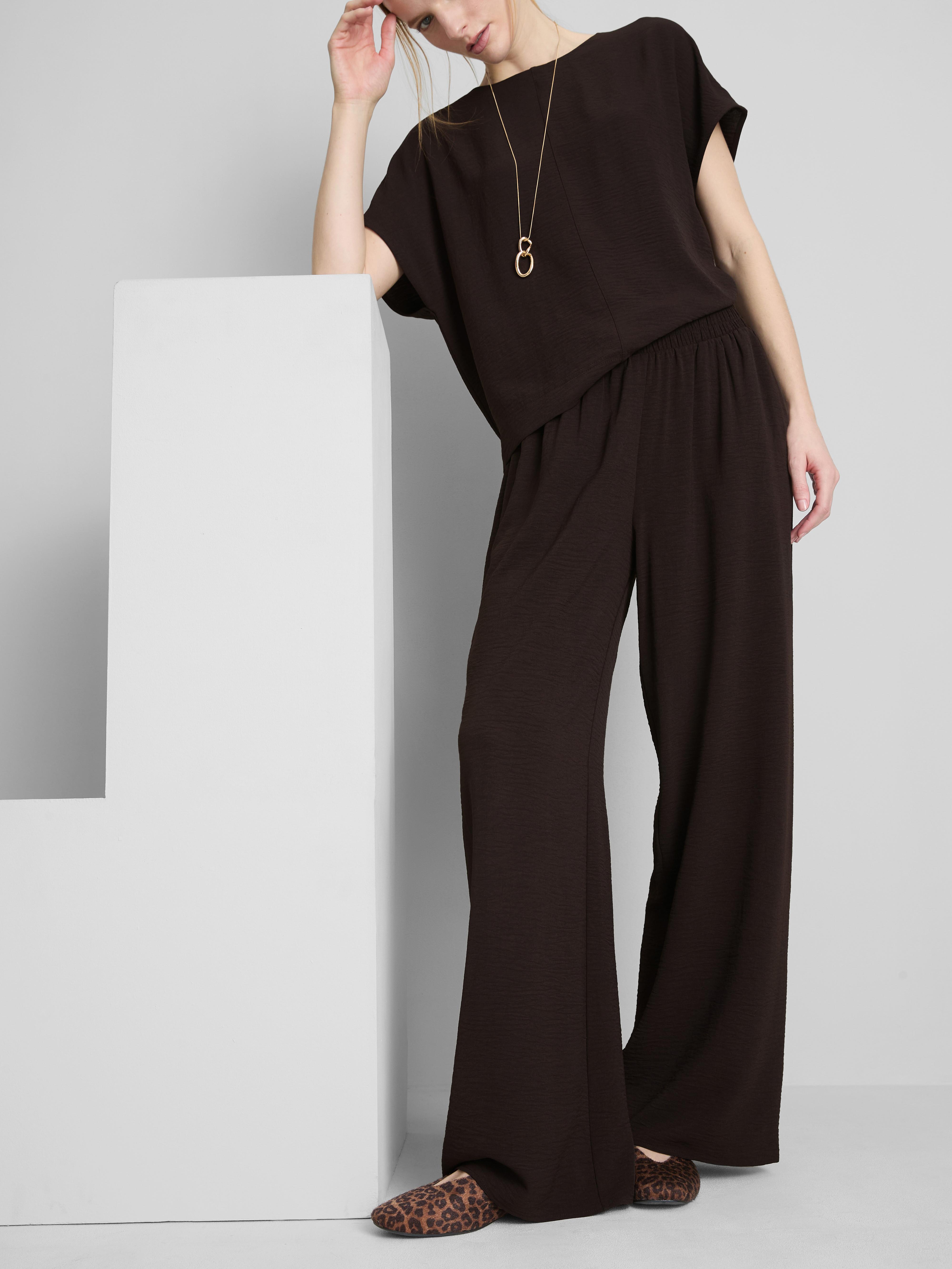 Elasticated Waist Wide Leg Trousers
