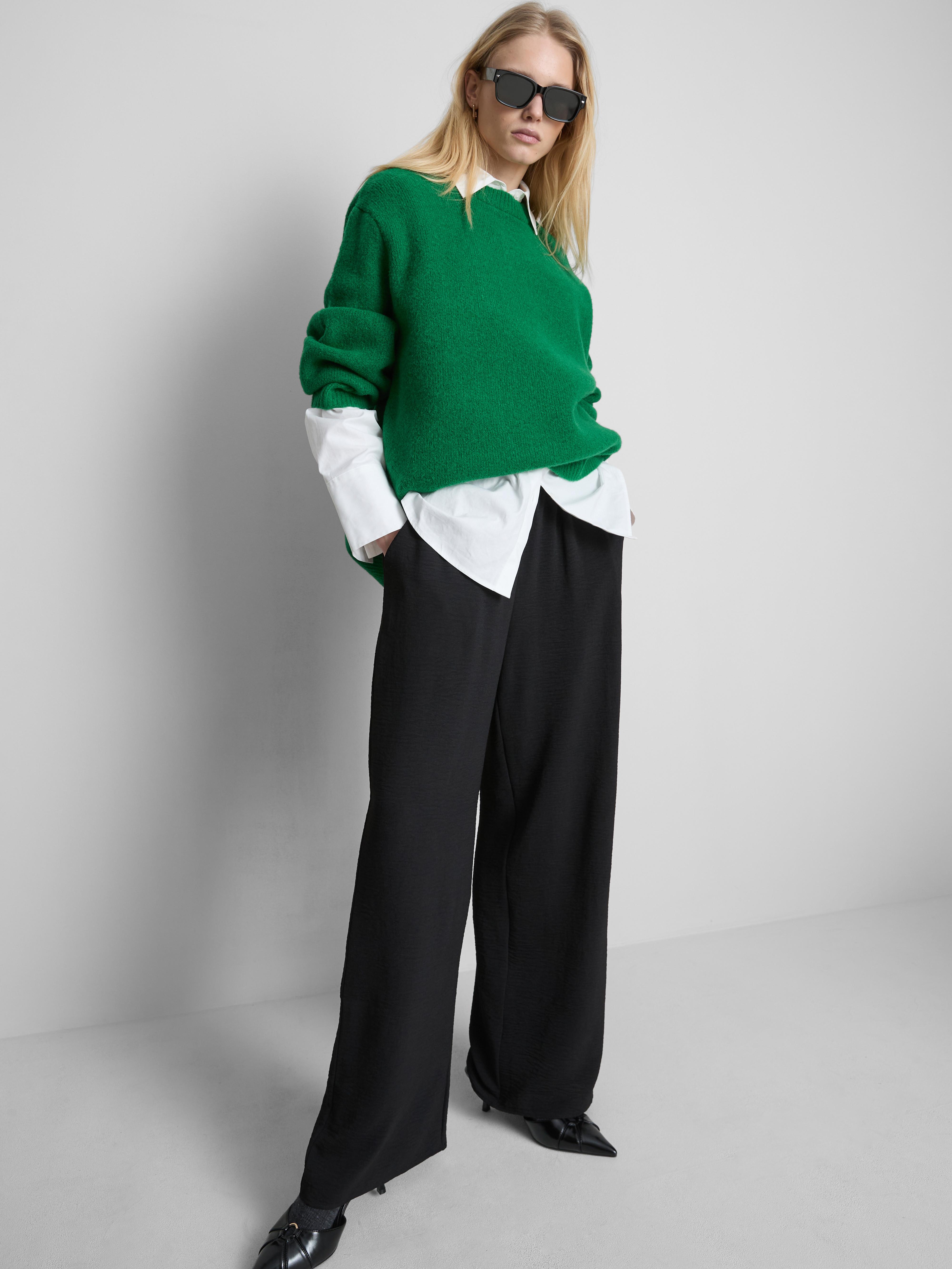 Elasticated Waist Wide Leg Trousers