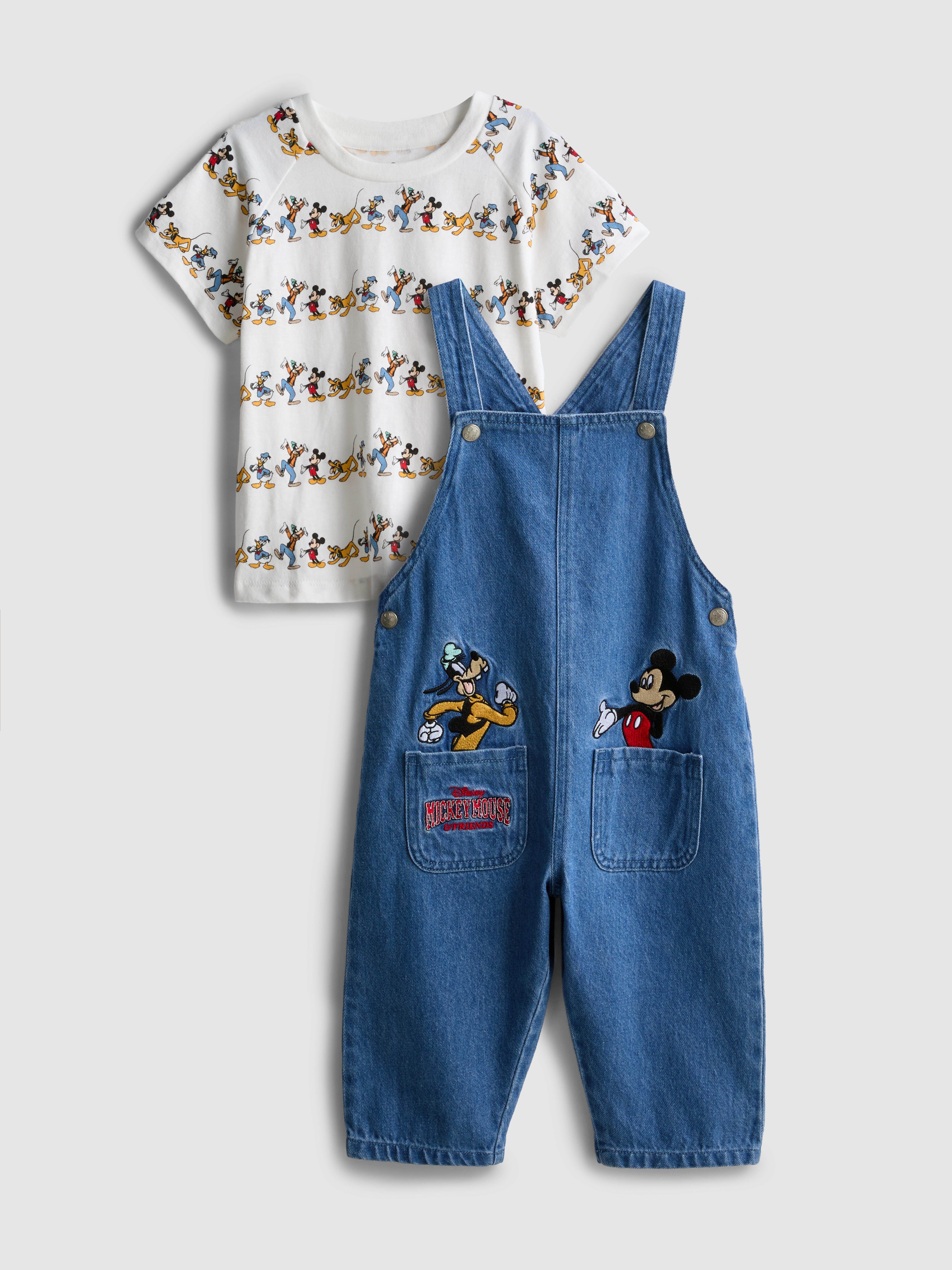 0-36mths | Disney’s Mickey Mouse and Friends T-Shirt and Overalls Set