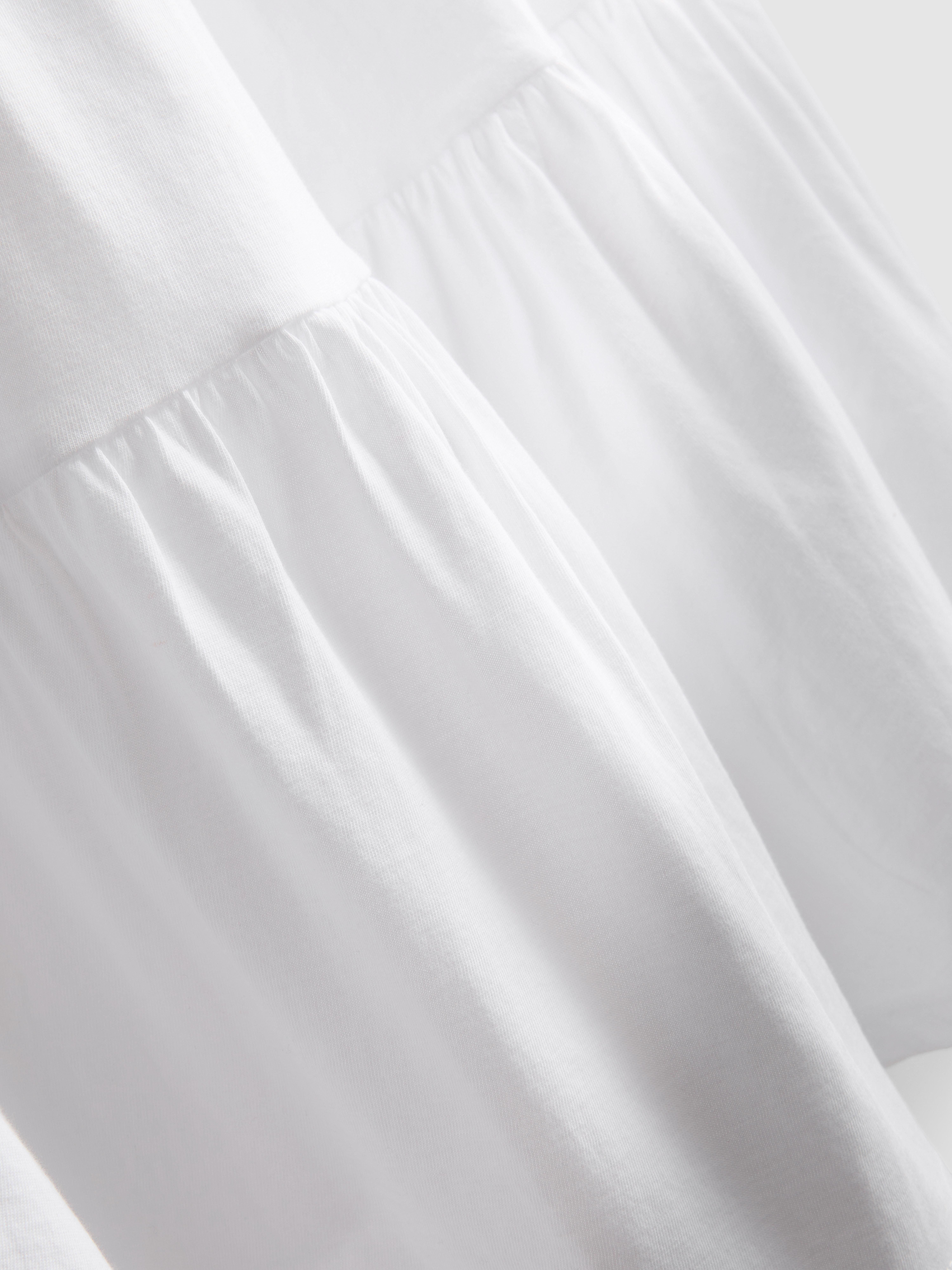 Cotton Tiered Maxi Peasant Skirt