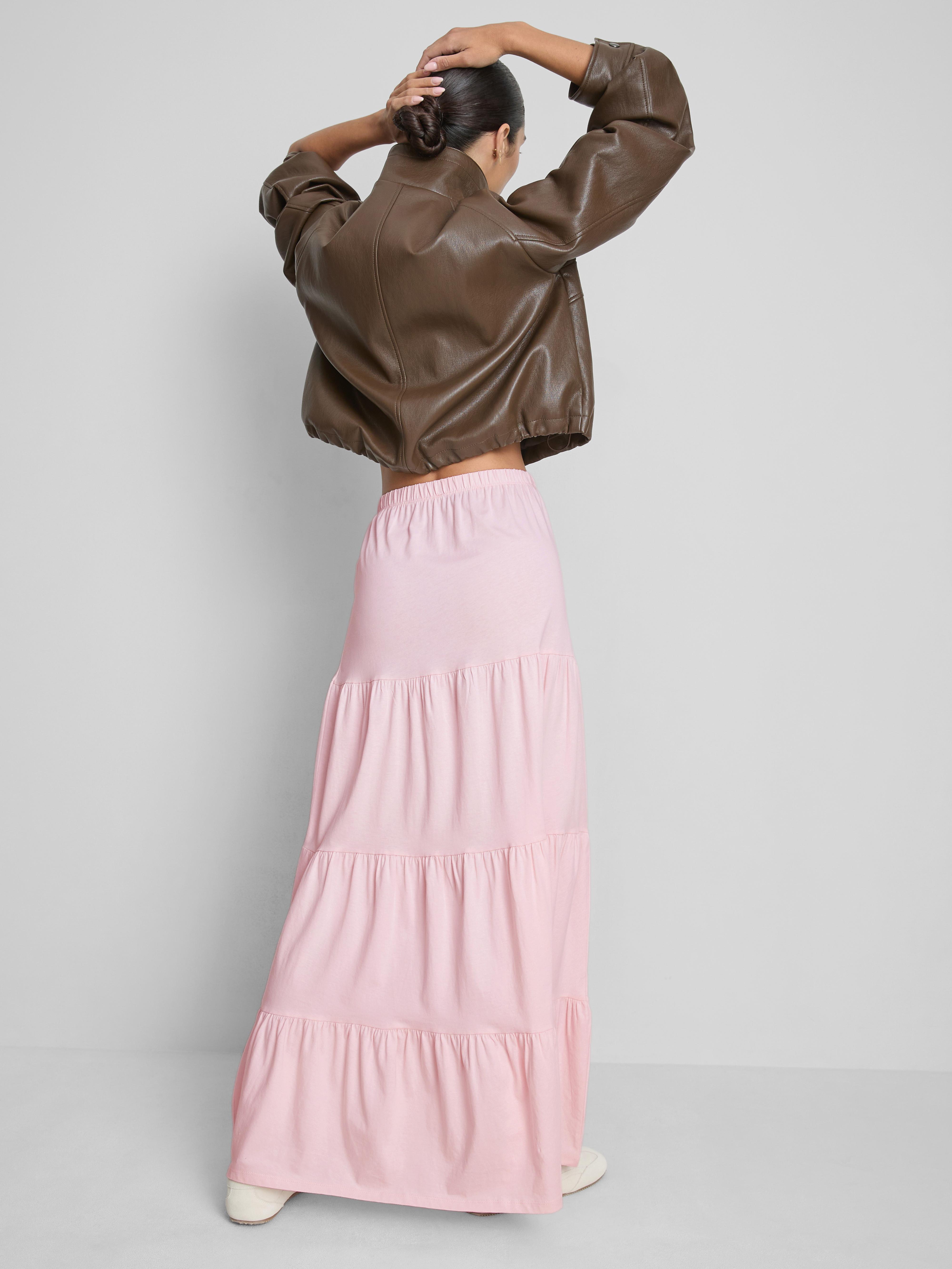 Maxi-Stufenrock aus Baumwolle im Landhausstil