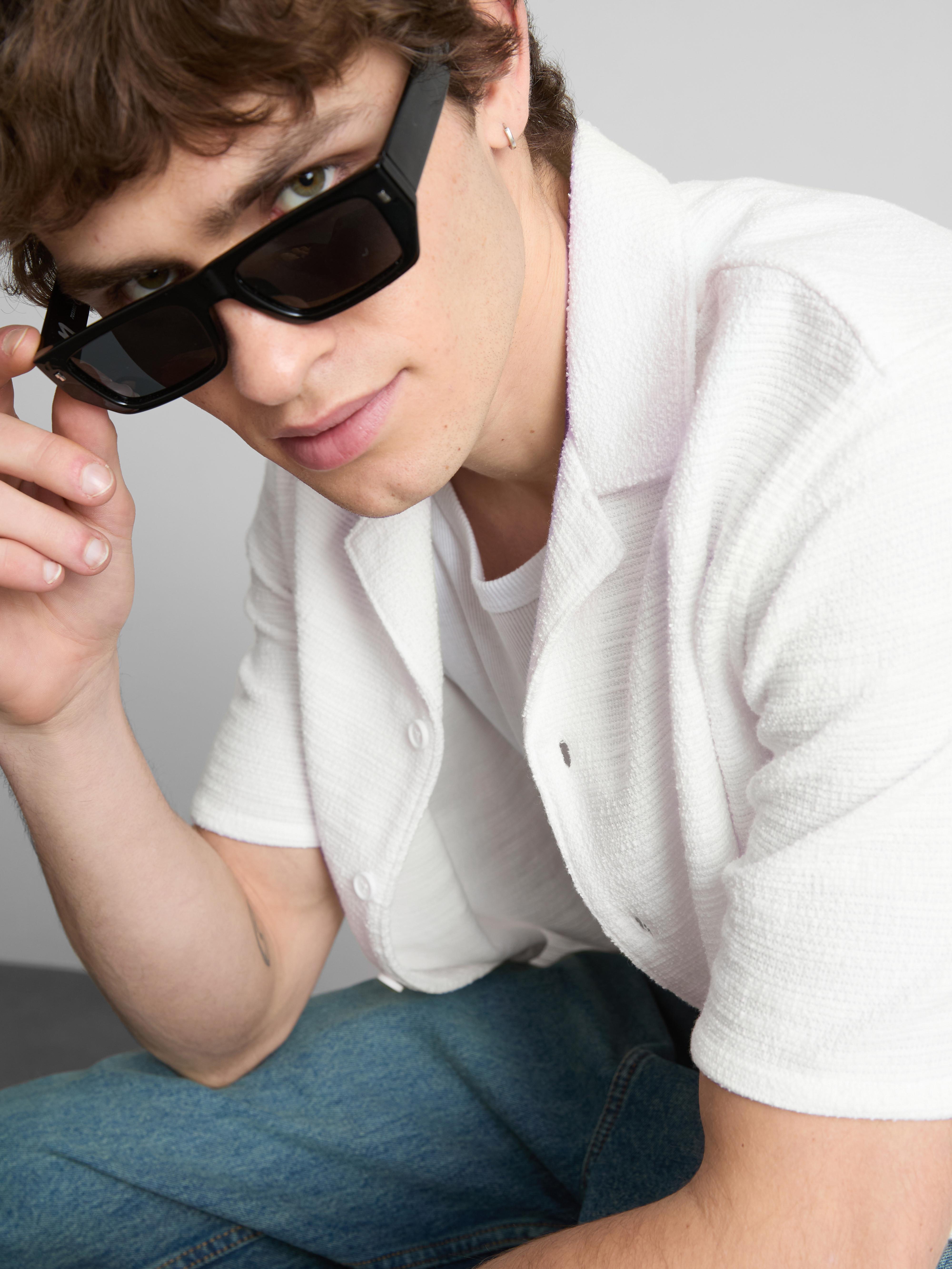 Short Sleeve Textured Shirt