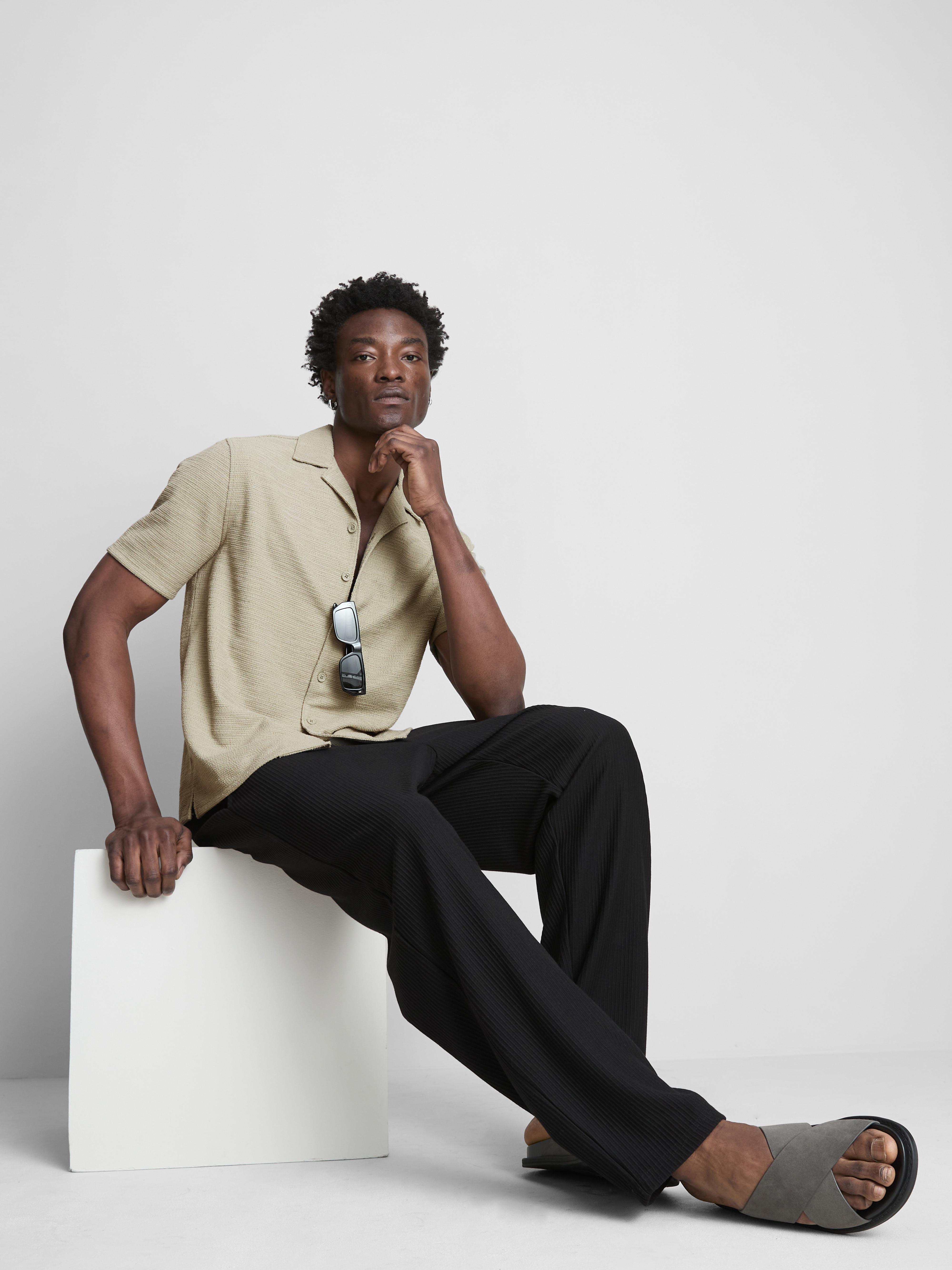 Short Sleeve Textured Shirt