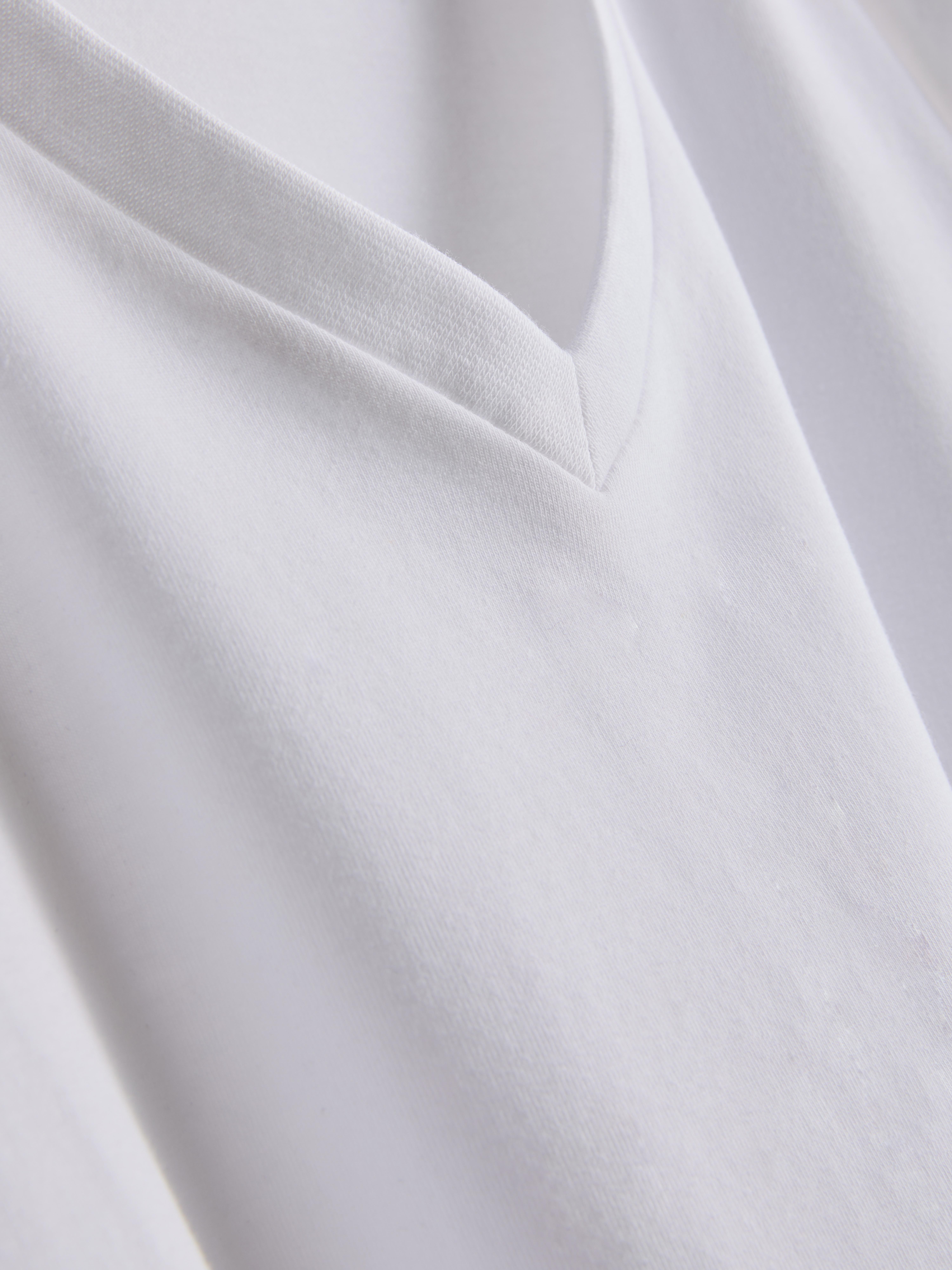 Men's White Slim-Fit V-Neck T-Shirt