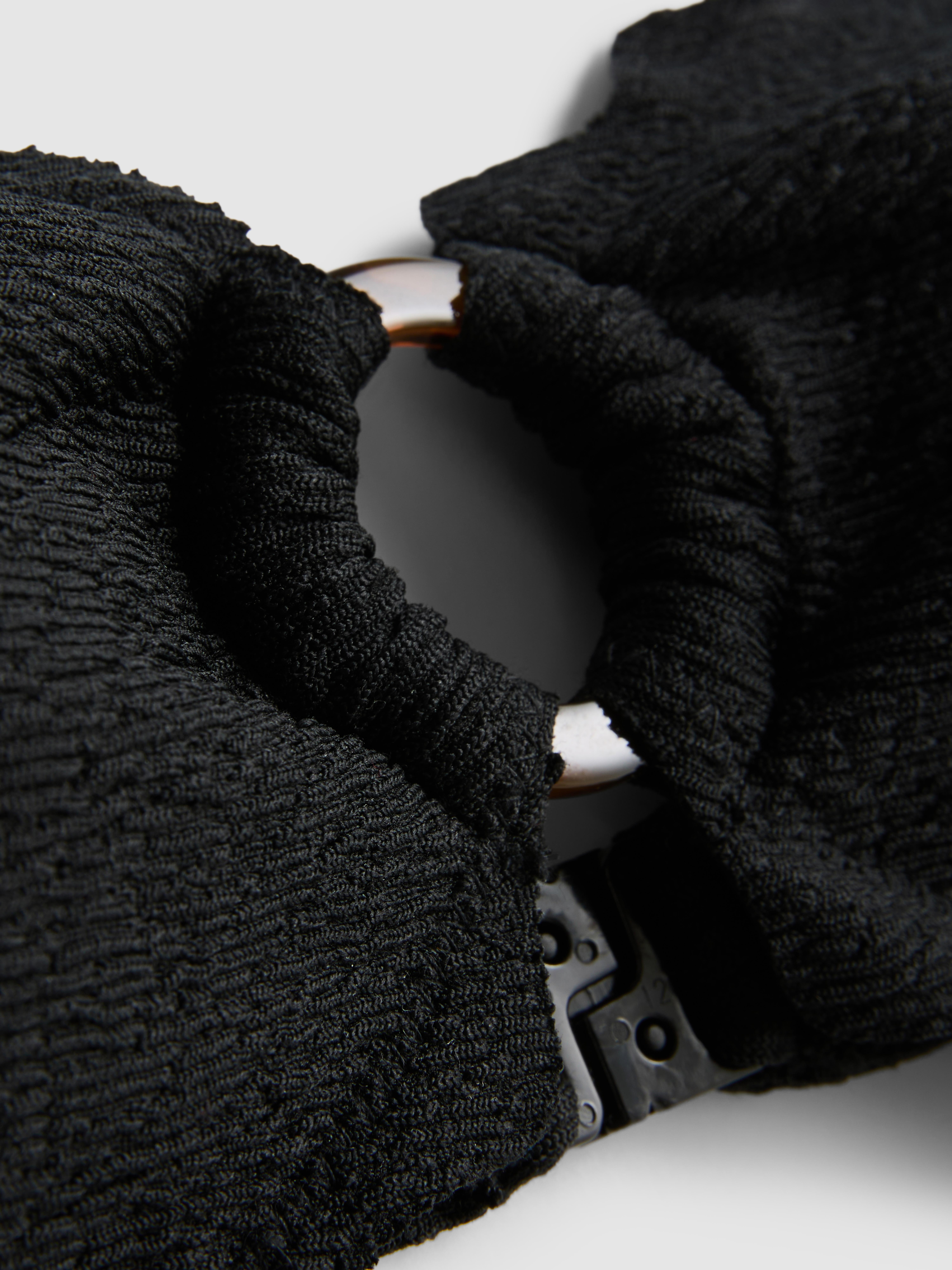 Women's Black Scalloped Bandeau Bikini Top