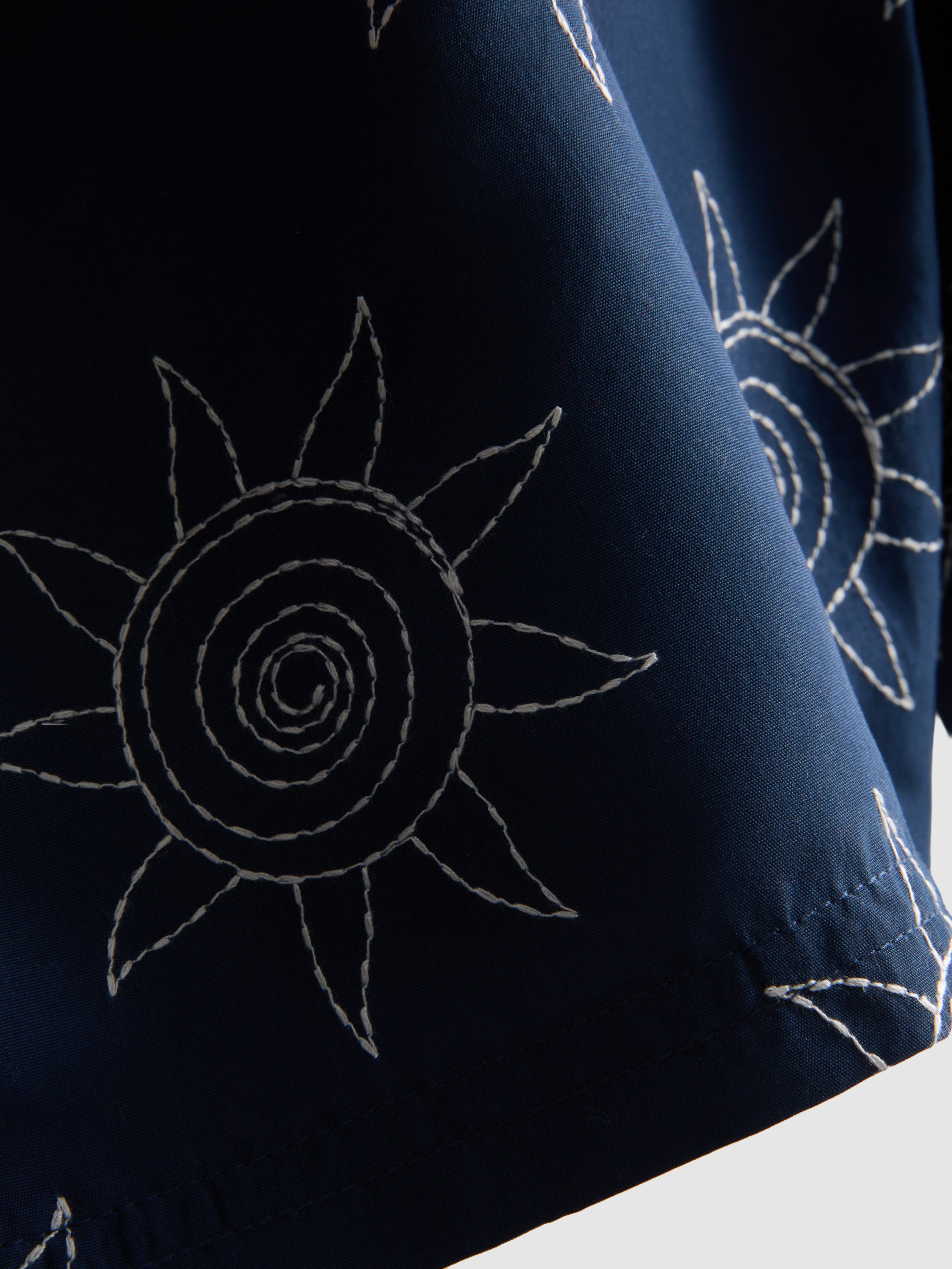Embroidered Sun Swimming Shorts