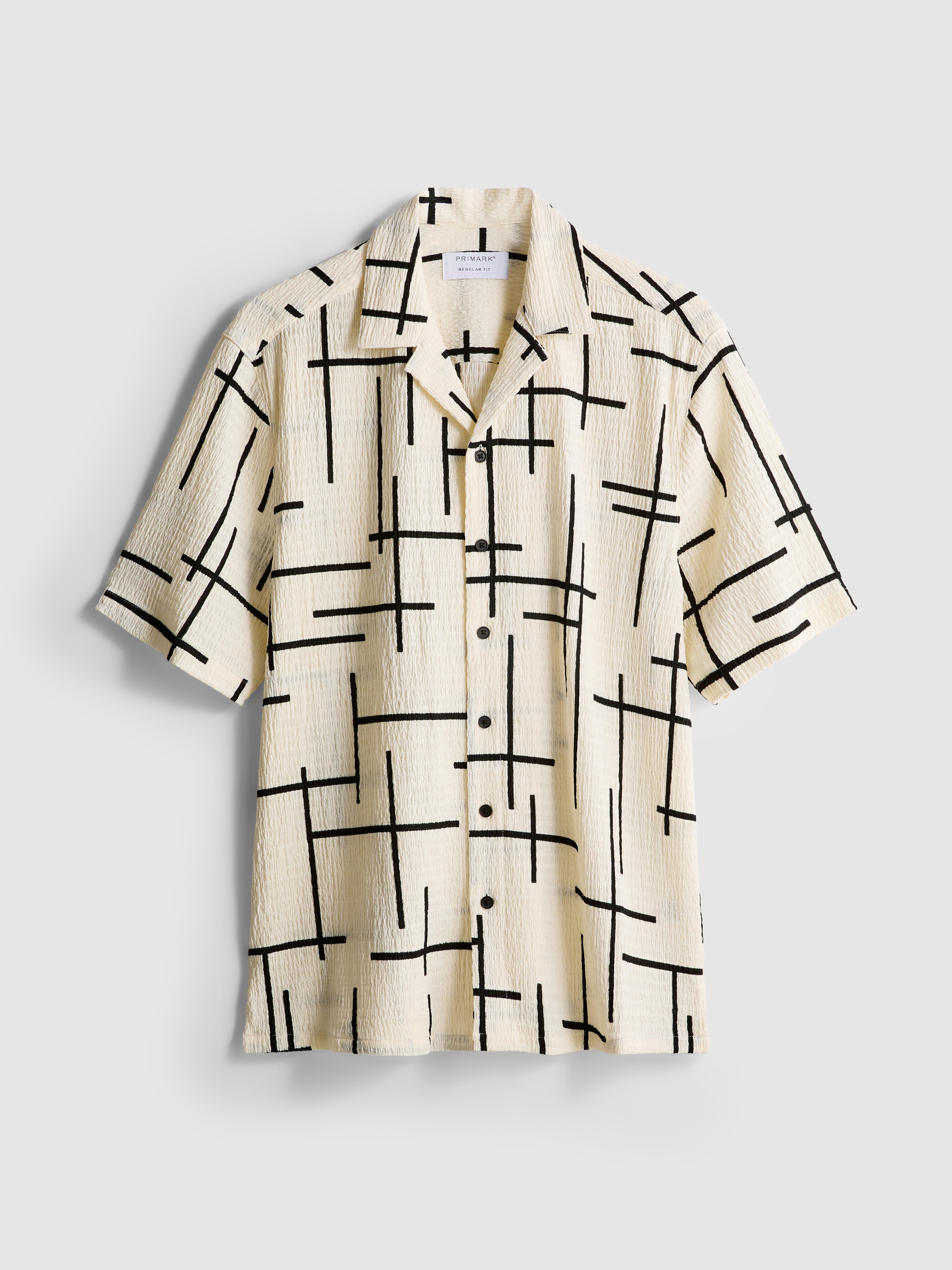 Abstract Seersucker Shirt