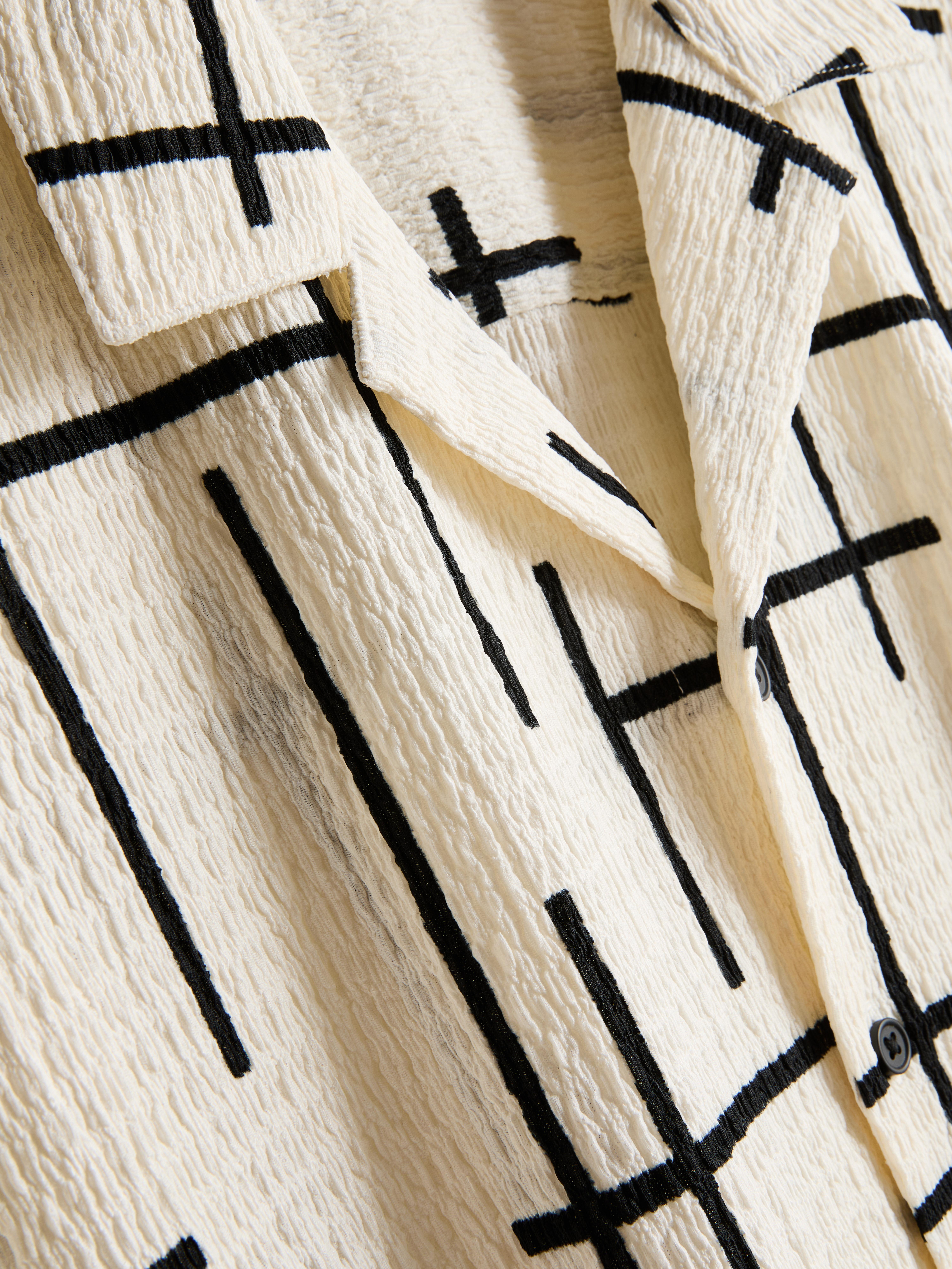 Abstract Seersucker Shirt