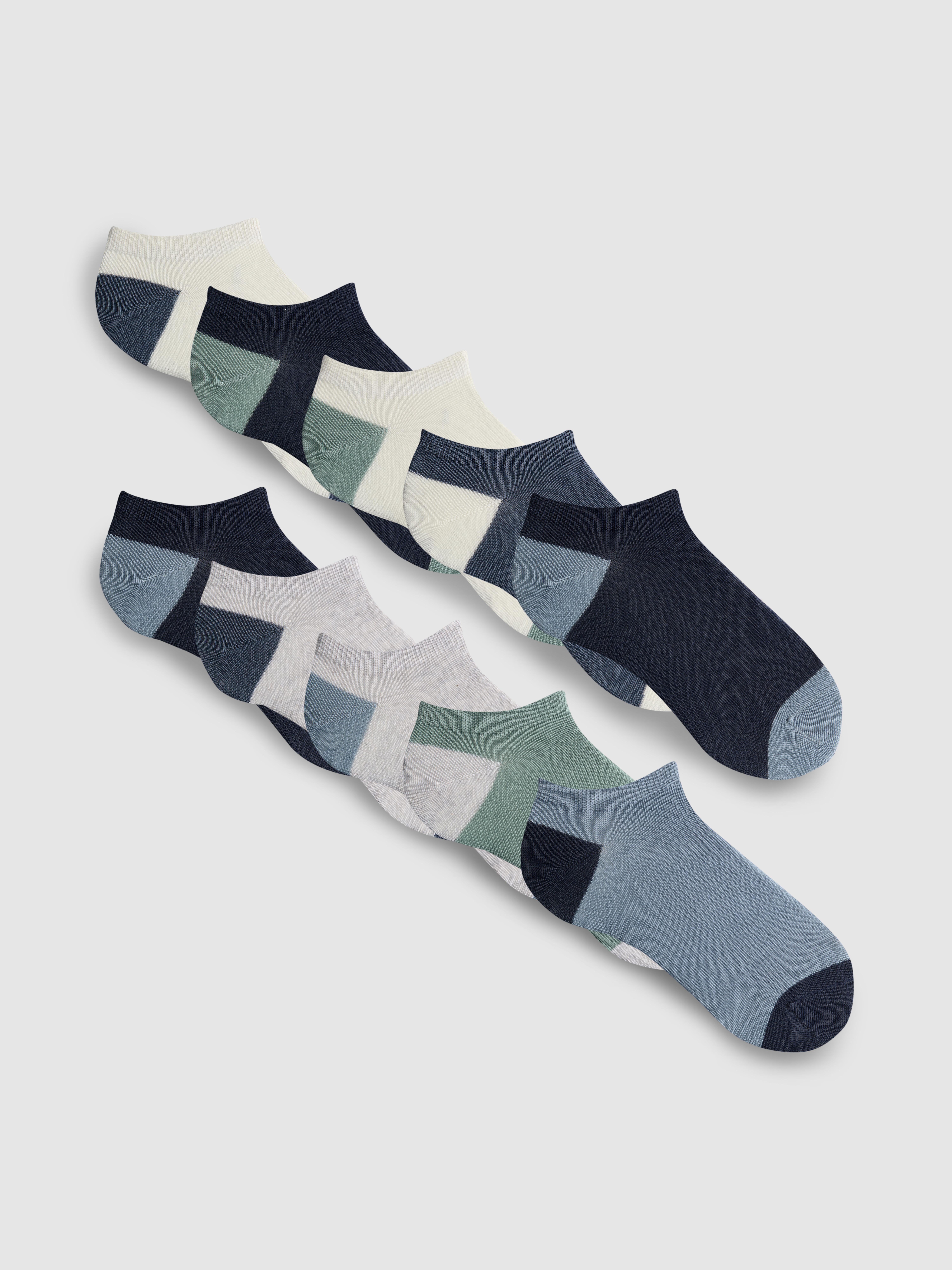 Sneakersokken met platte naden, 10 paar