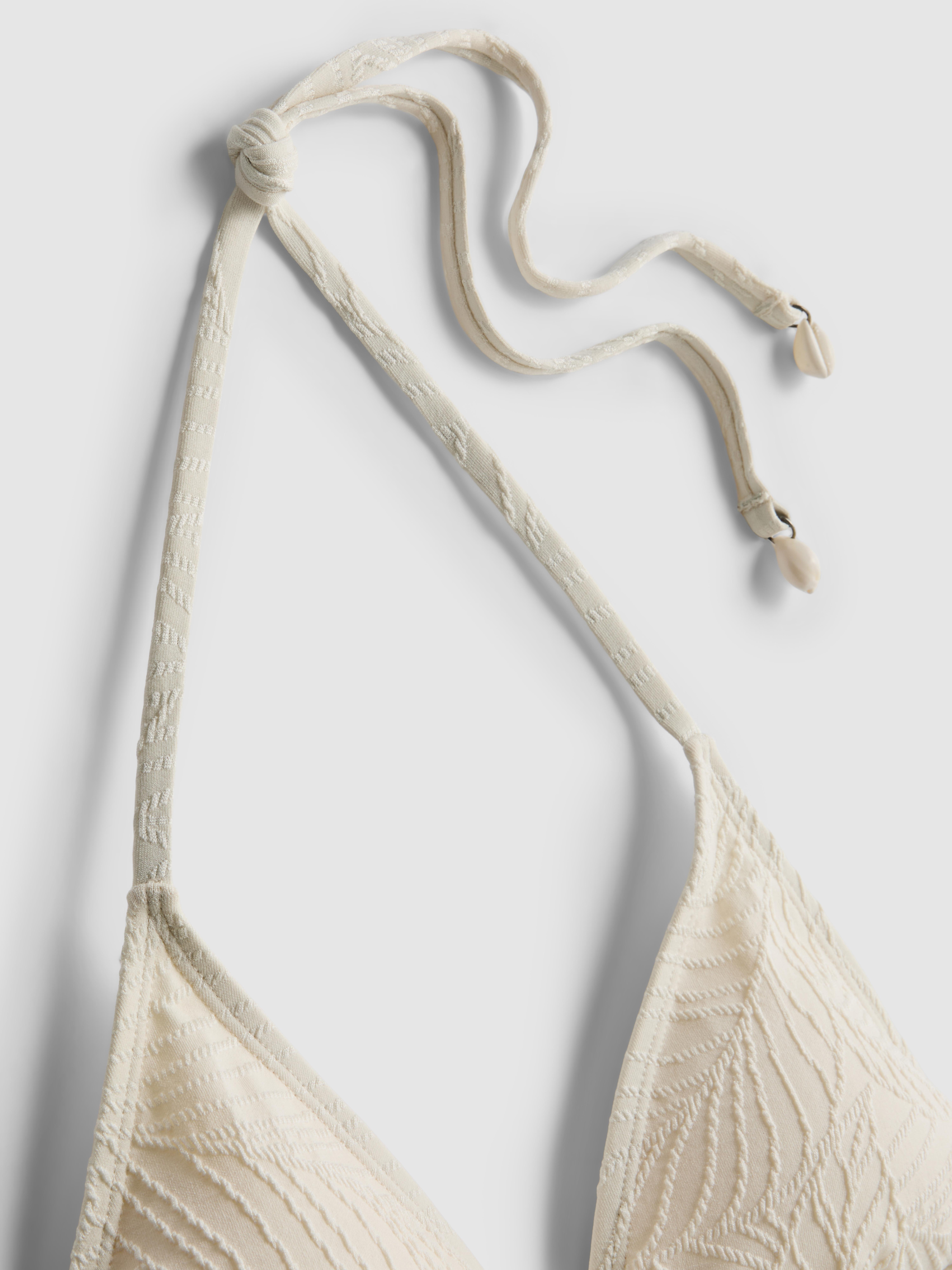 Textured Leaf Triangle Bikini Top