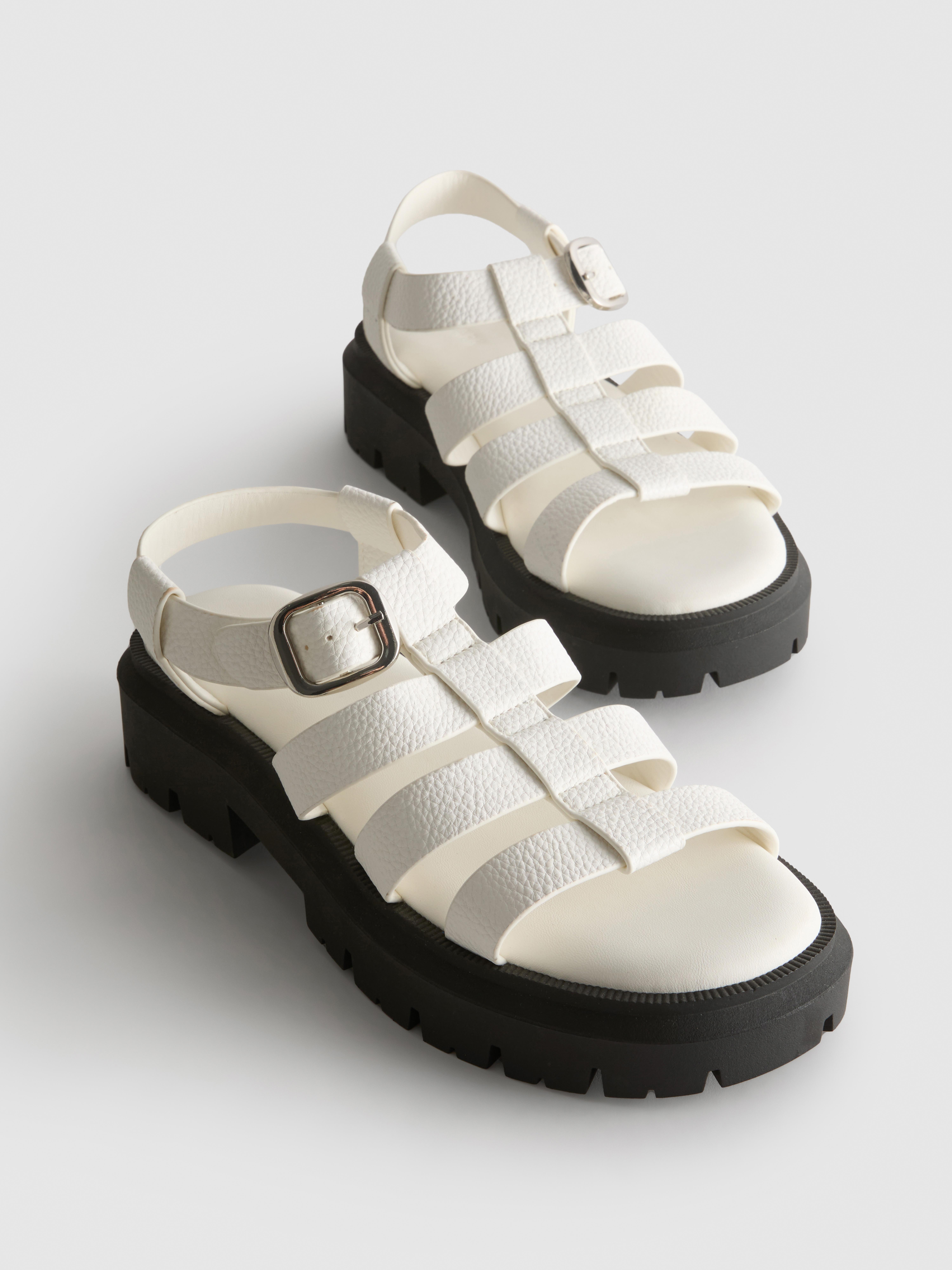 Faux Leather Chunky Fisherman Sandals