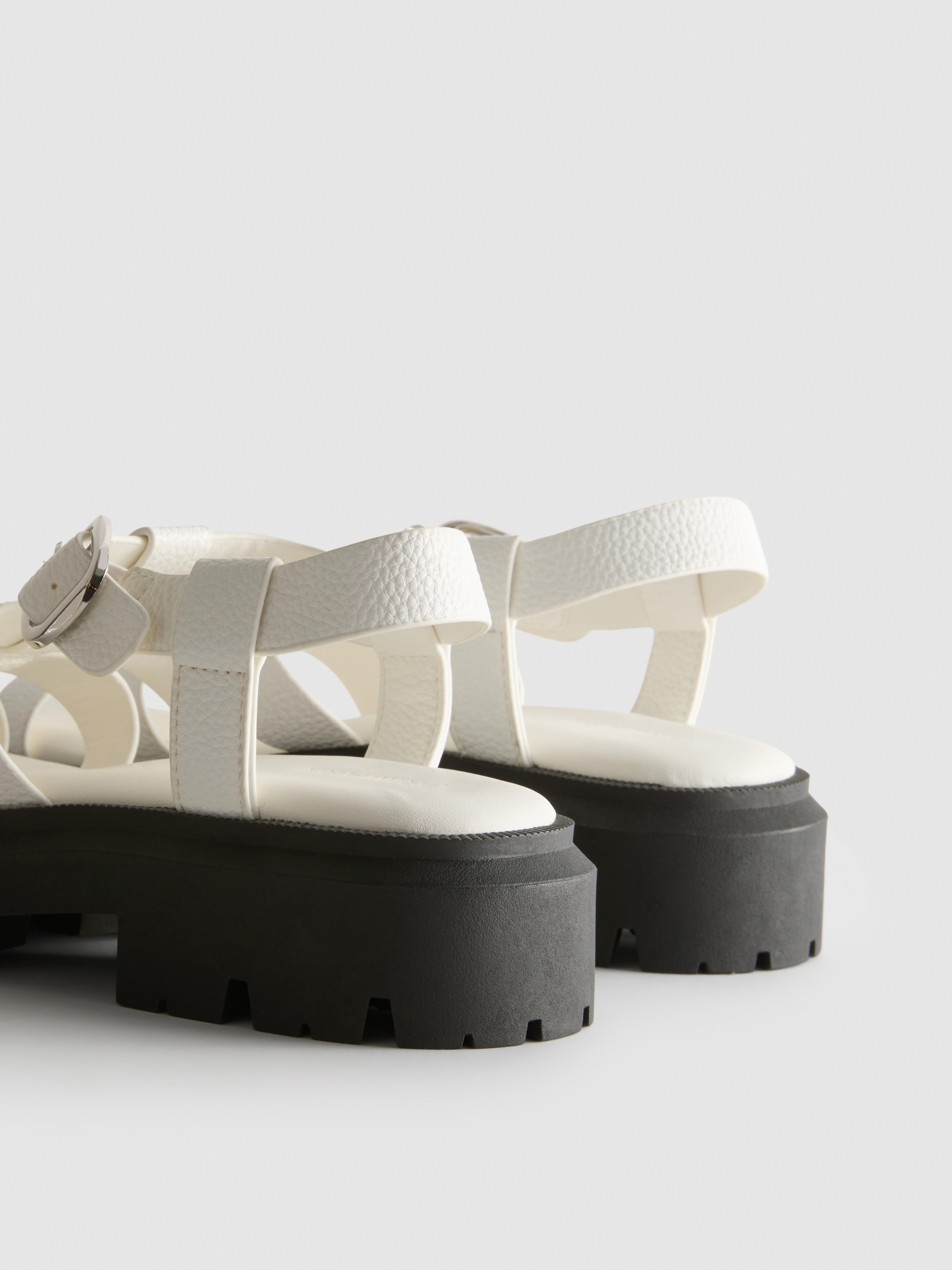 Faux Leather Chunky Fisherman Sandals