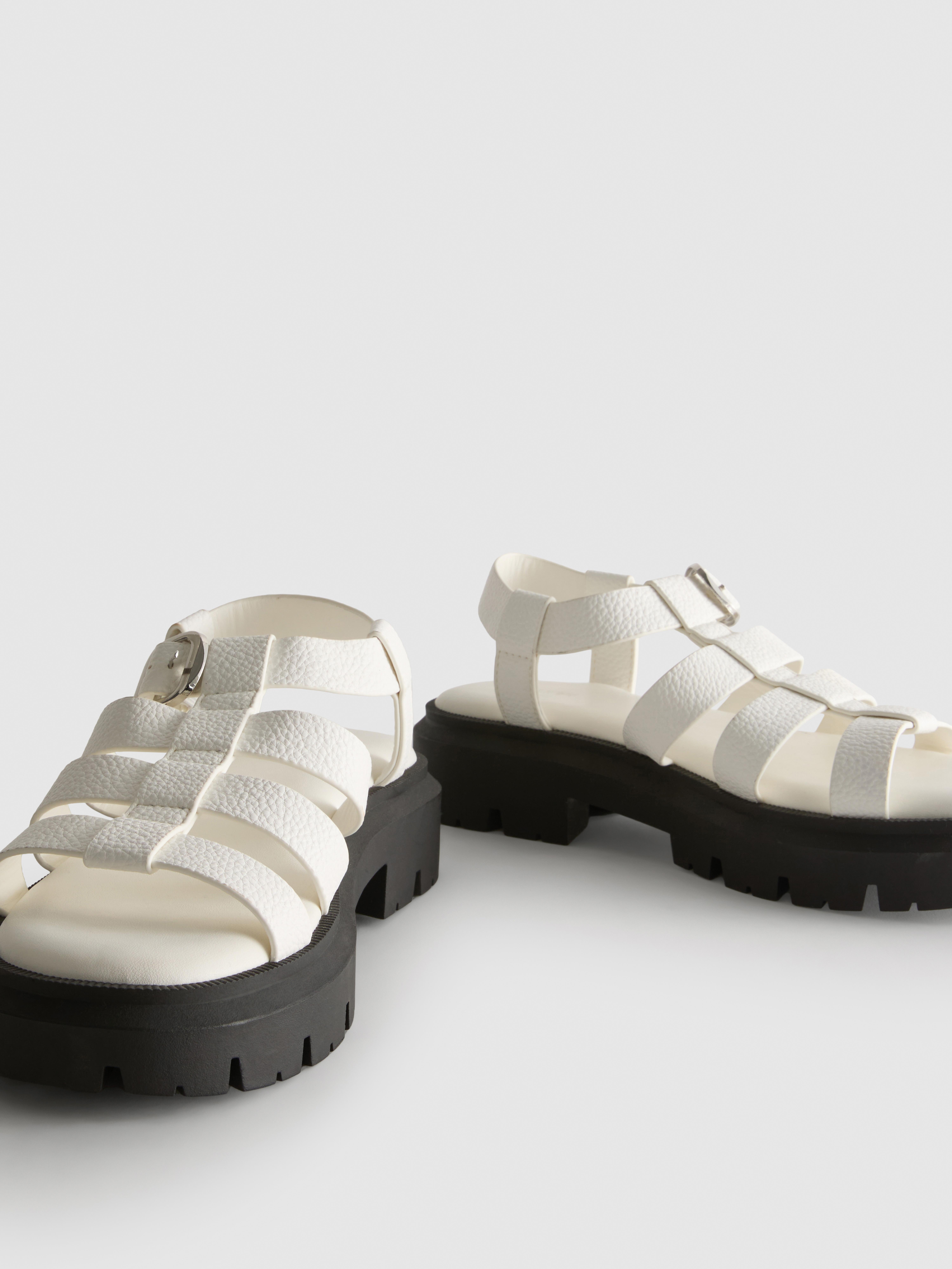 Sandały rybackie ze sztucznej skóry z grubą podeszwą