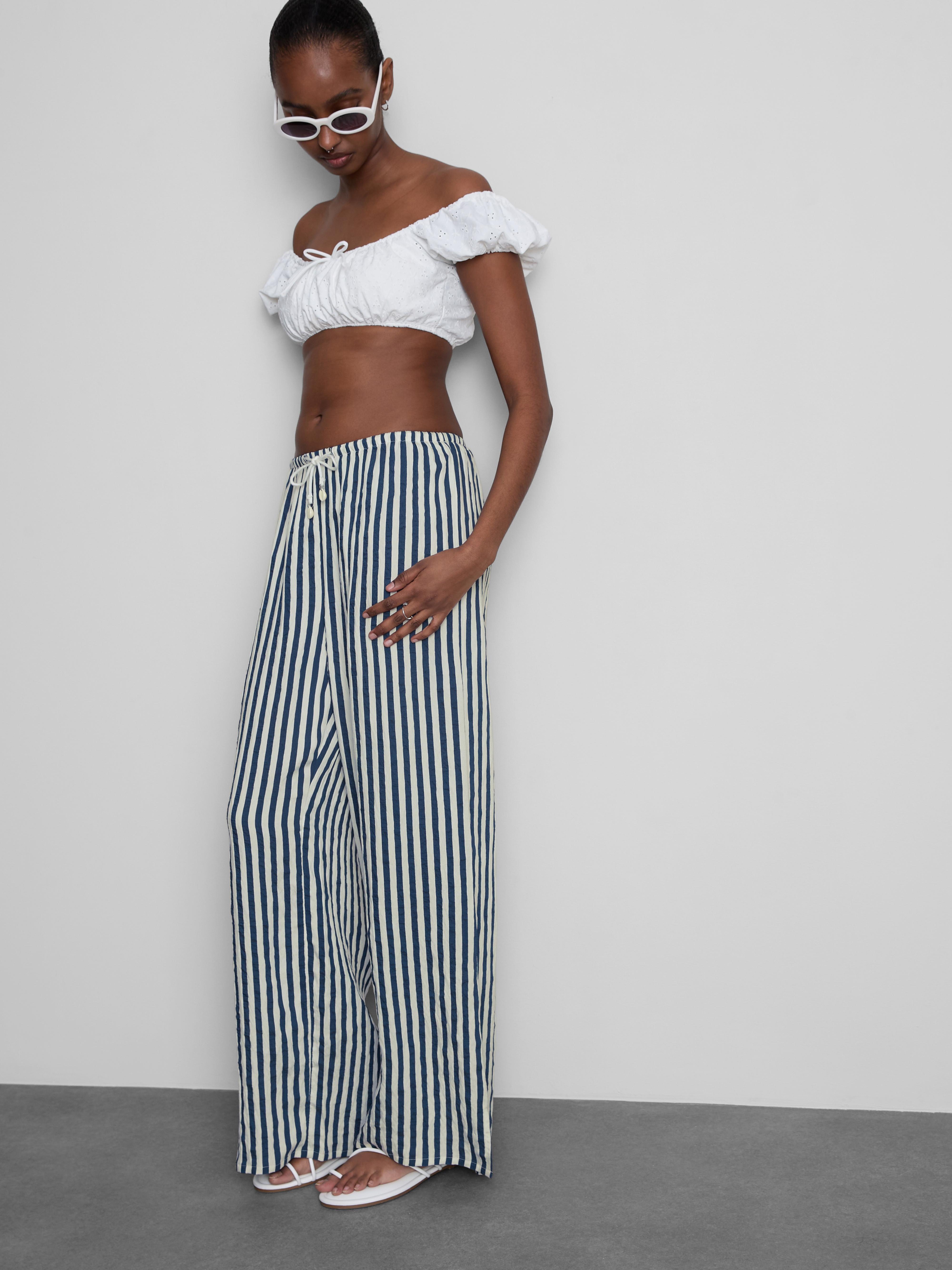 Textured Stripe Beach Pants