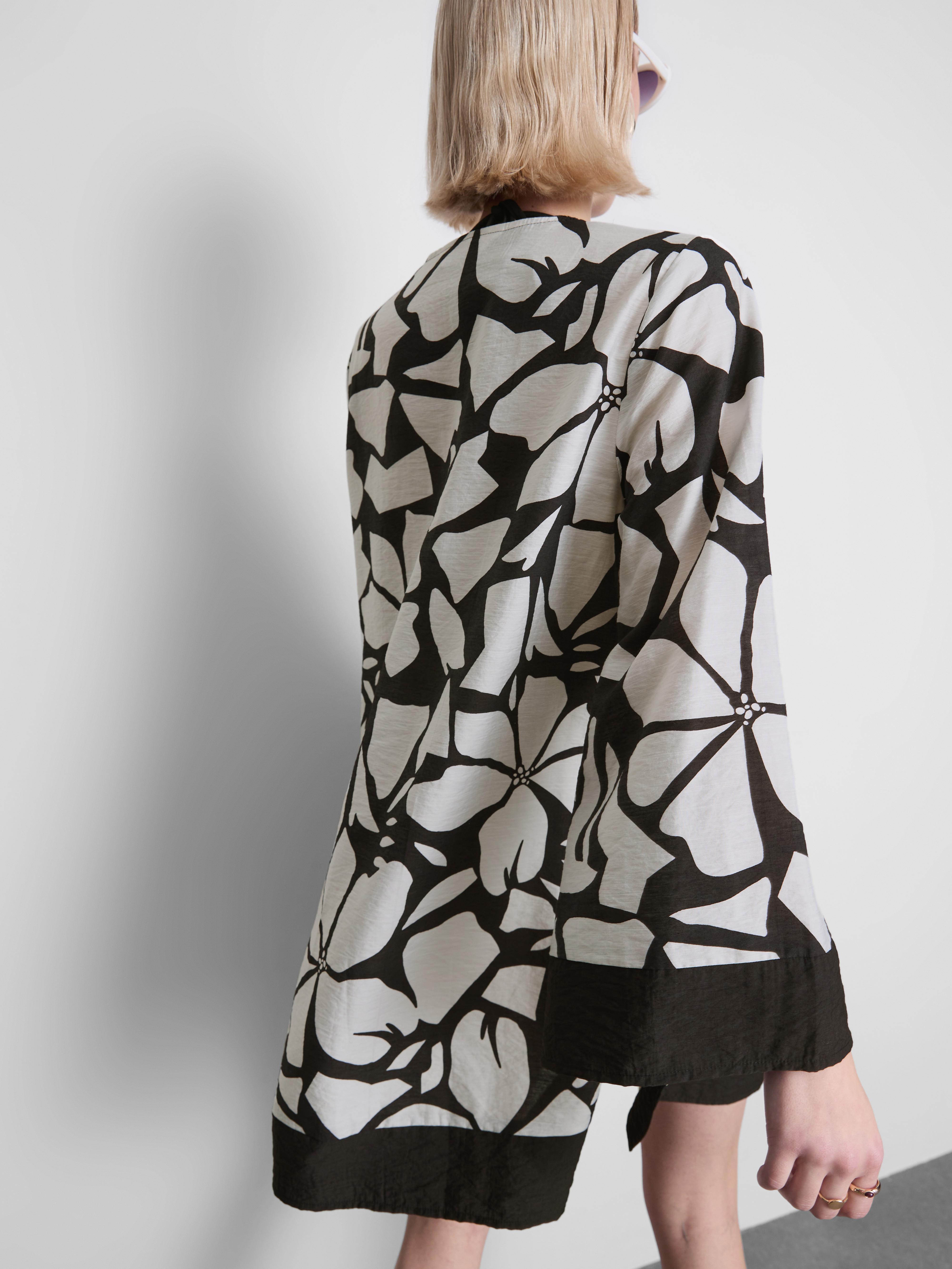 Women's Black/White Printed Kaftan