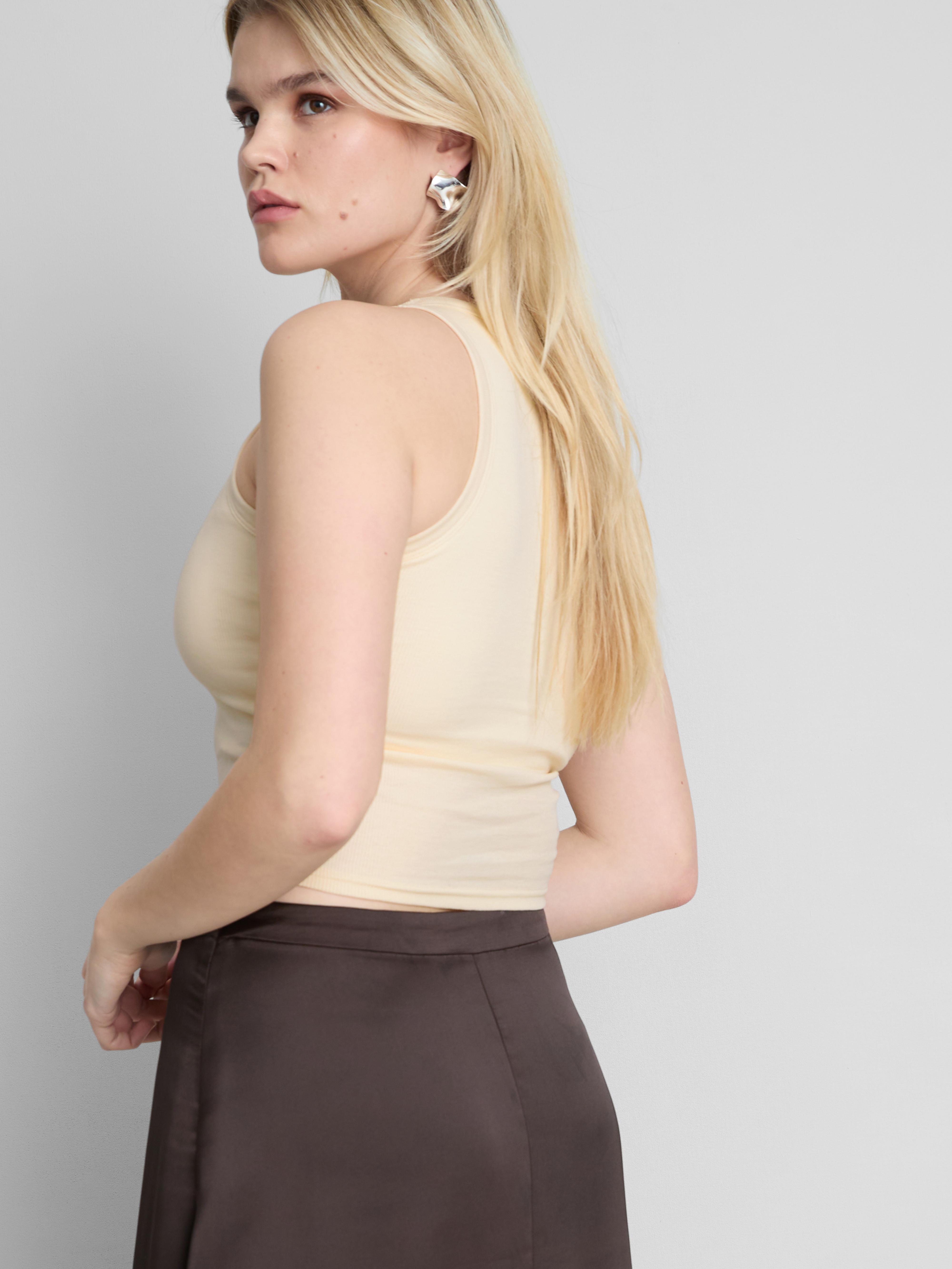 Ribbed Built-In Bra Racerback Tank