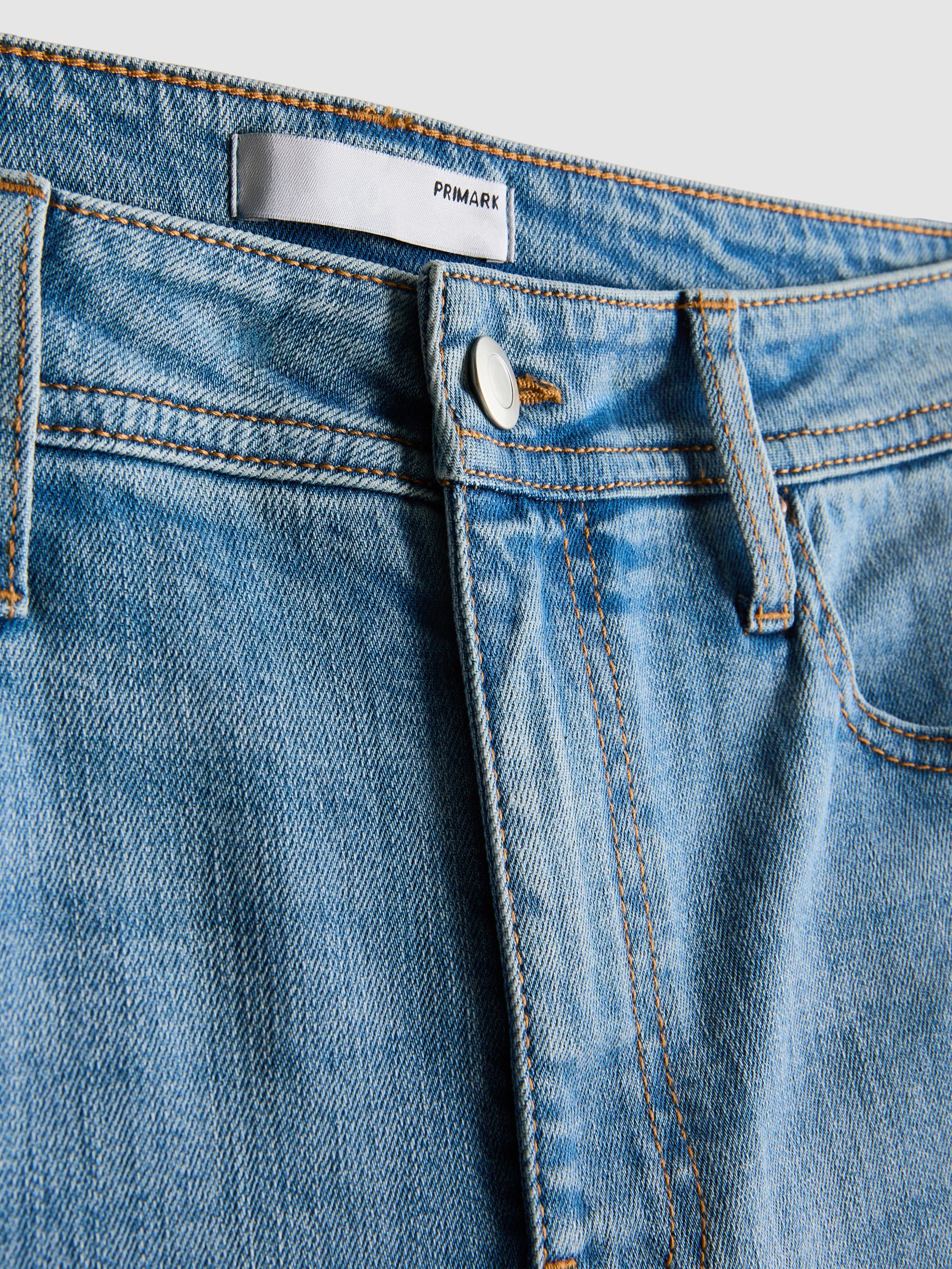 Cotton Denim Mid Rise Flared Jeans