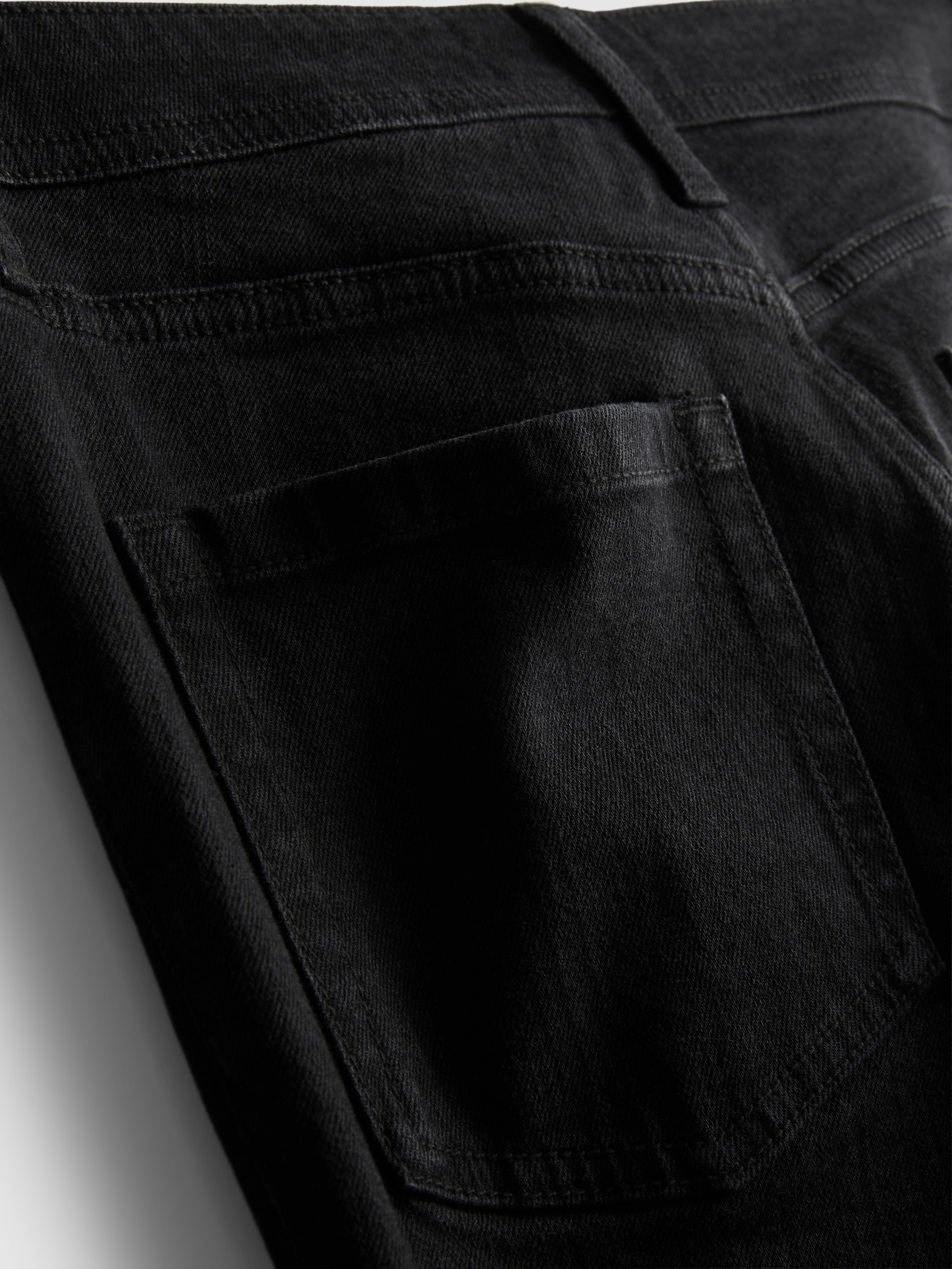 Cotton Denim Mid Rise Flared Jeans