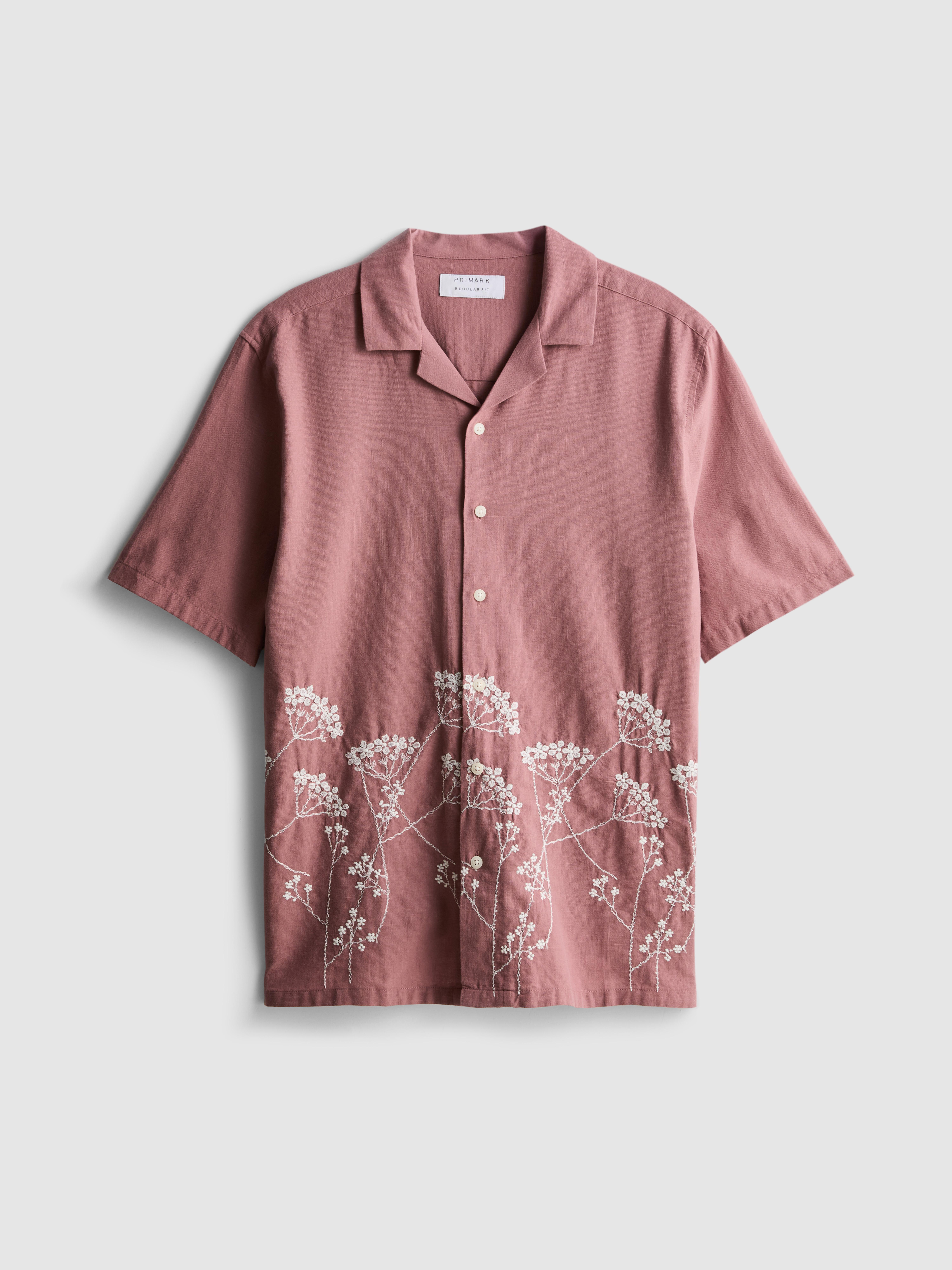 Short Sleeve Embroidered Wildflower Shirt