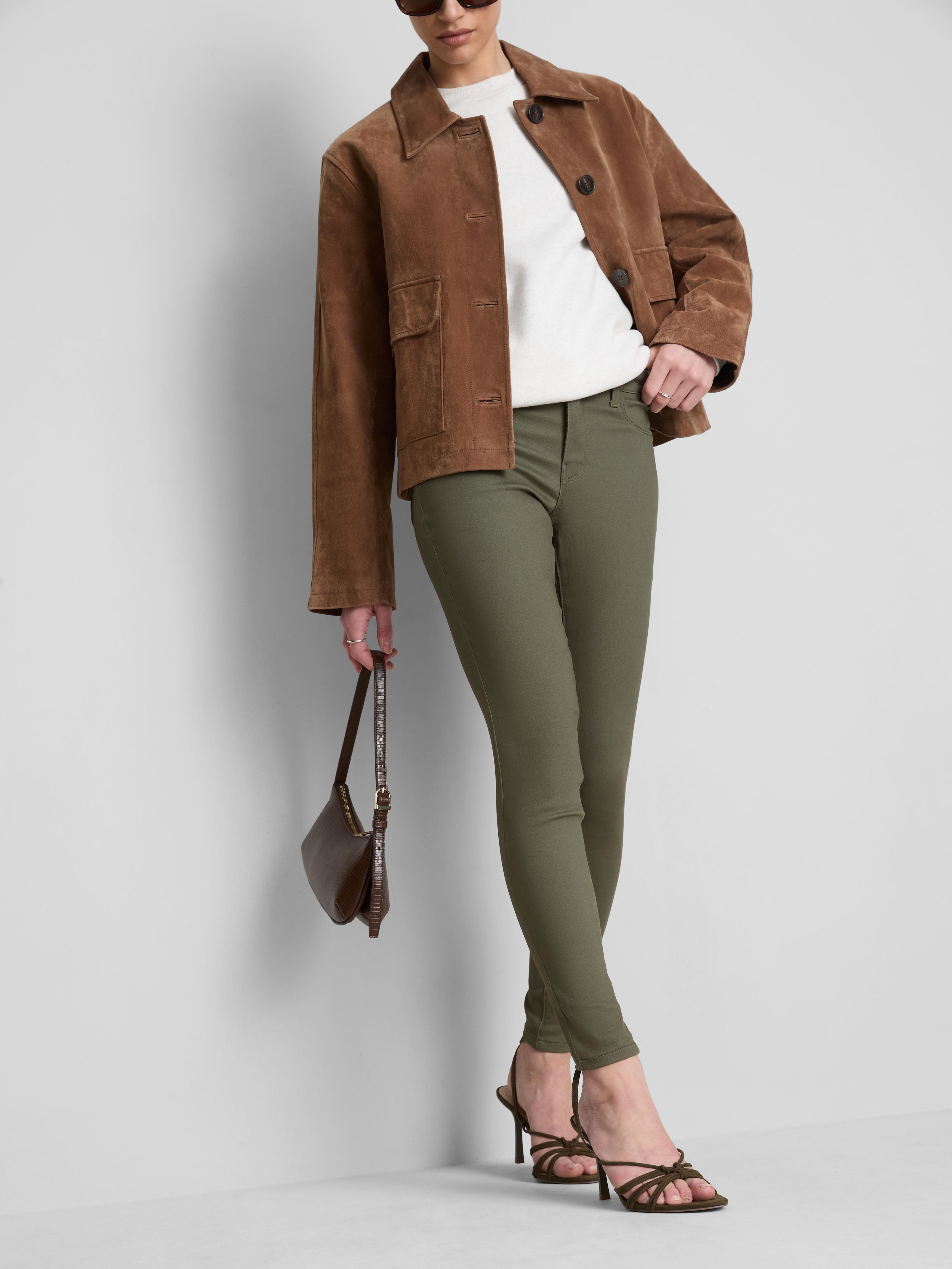 Blugi mulați cu talie medie, din denim bogat în bumbac