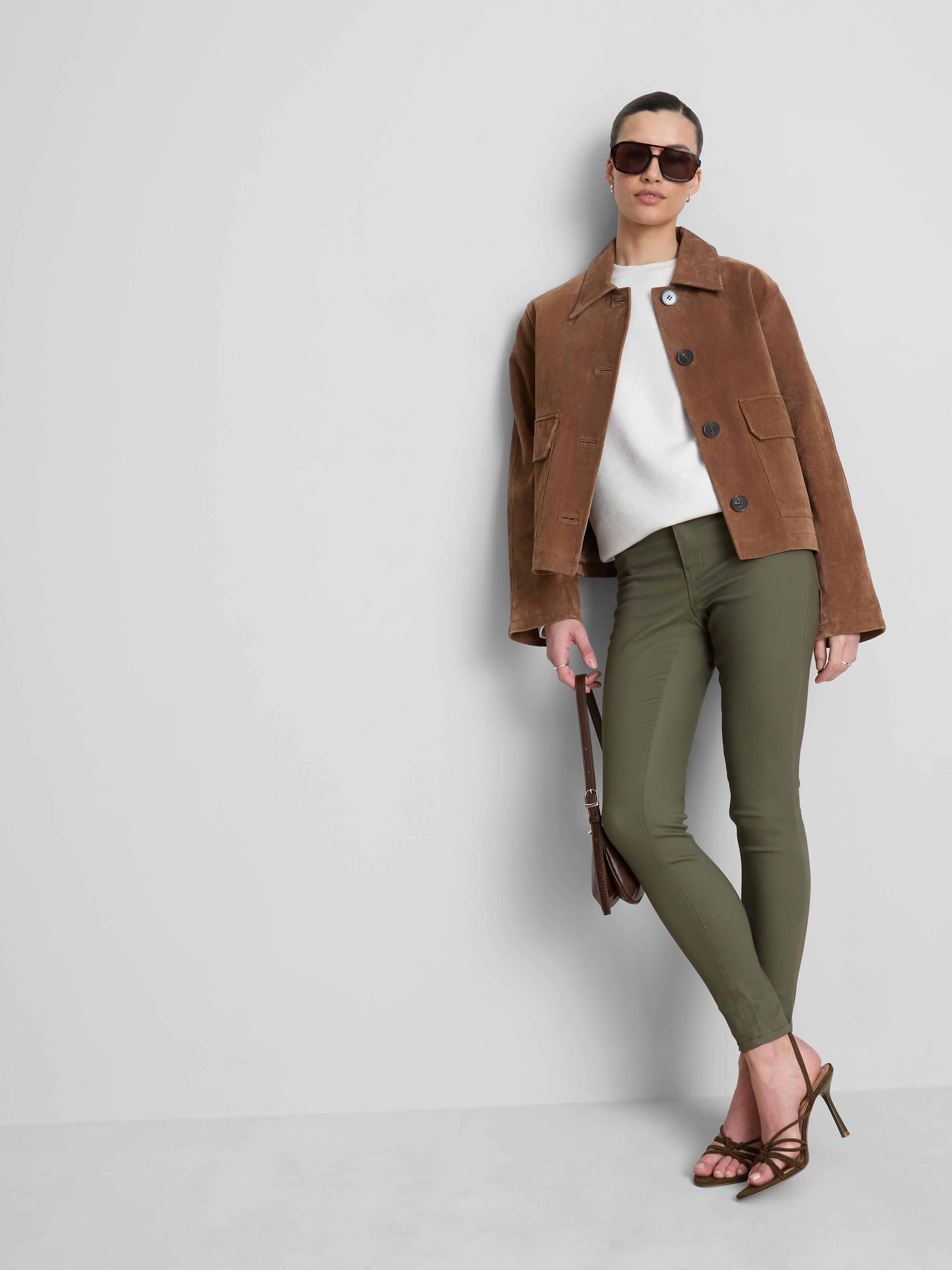 Blugi mulați cu talie medie, din denim bogat în bumbac