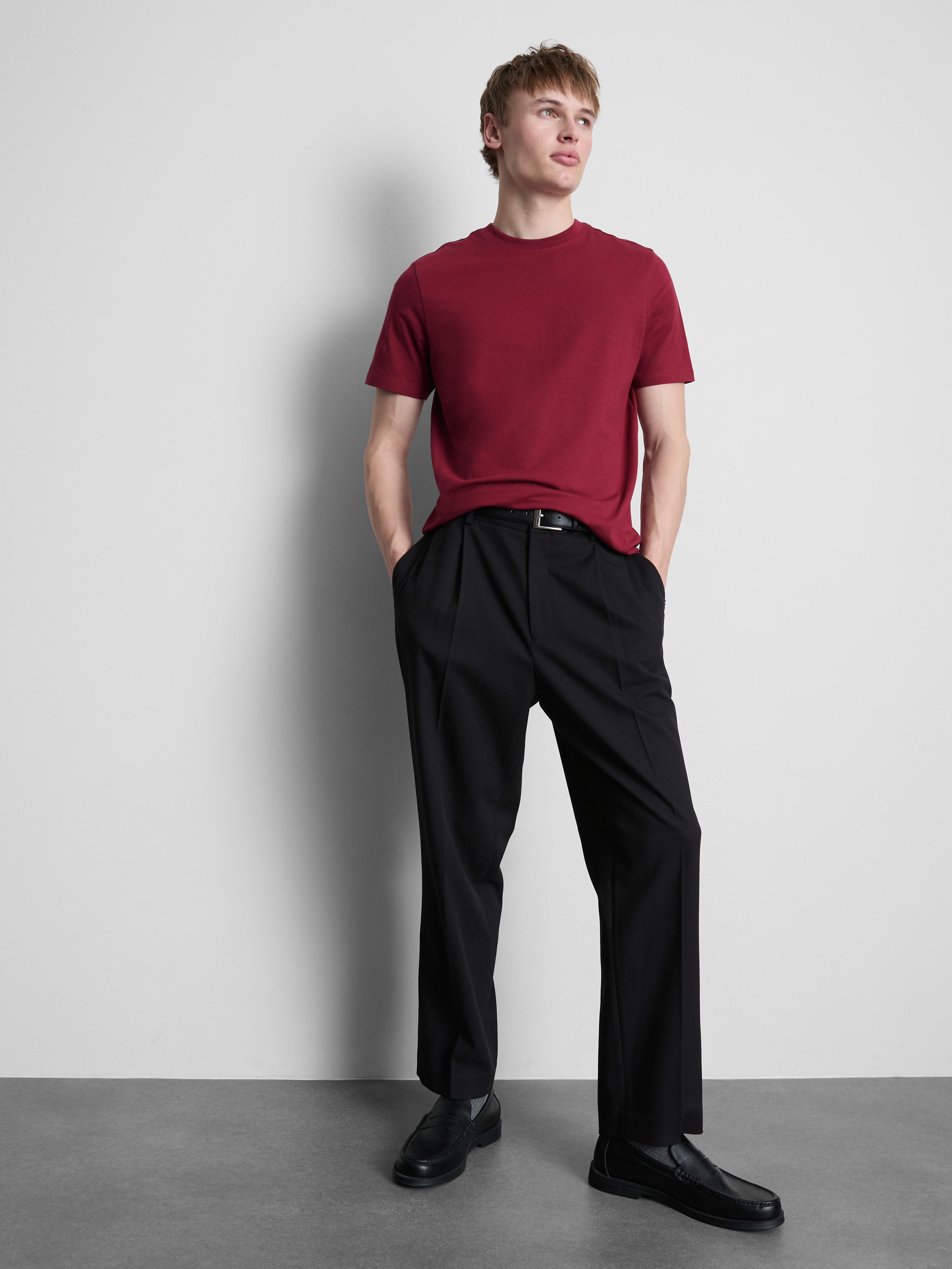 Stretch-T-Shirt in Slim-Fit Dunkelrot
