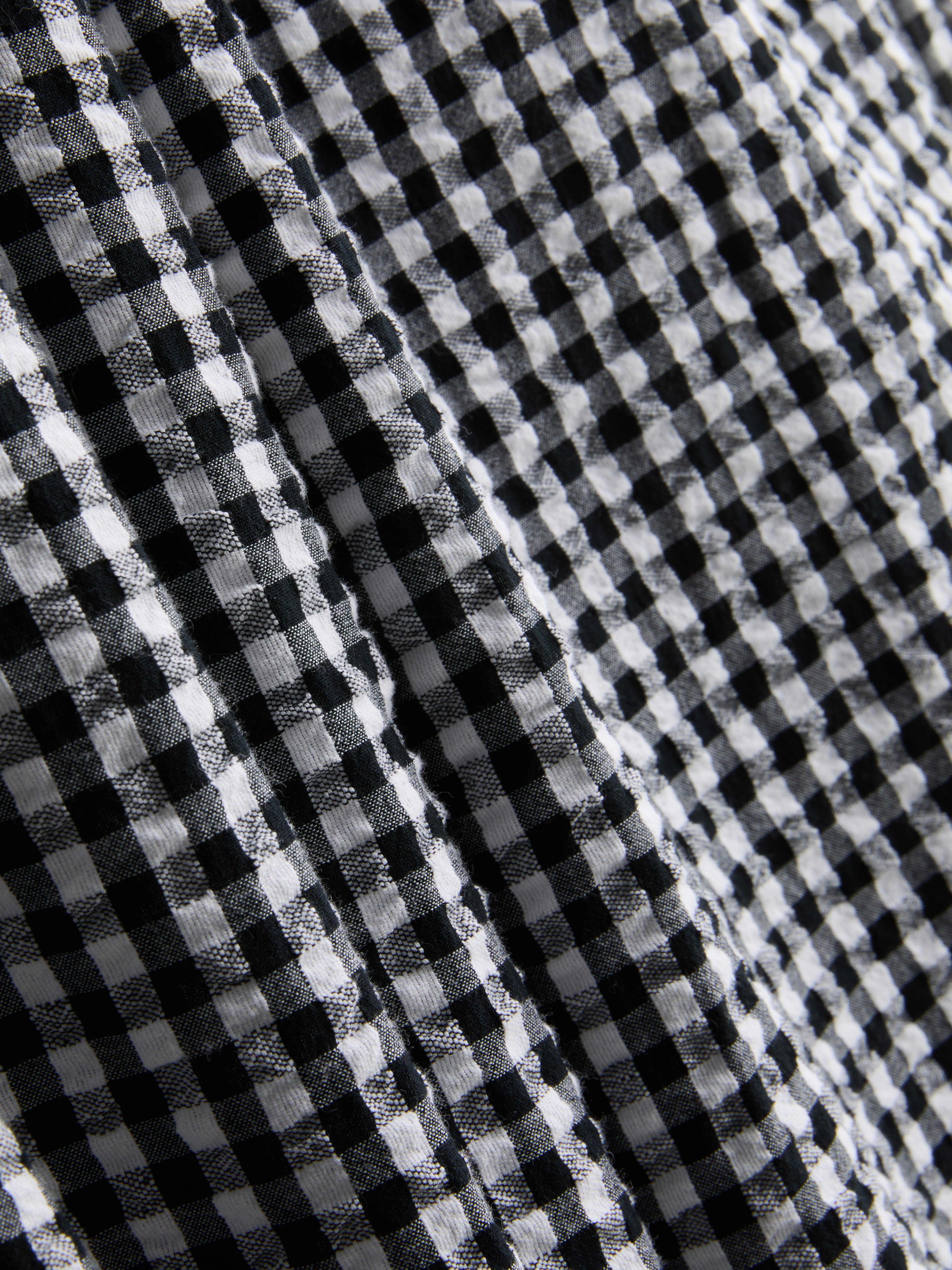 Women's Black Gingham Wide-Leg Side-Tie Beach Pants