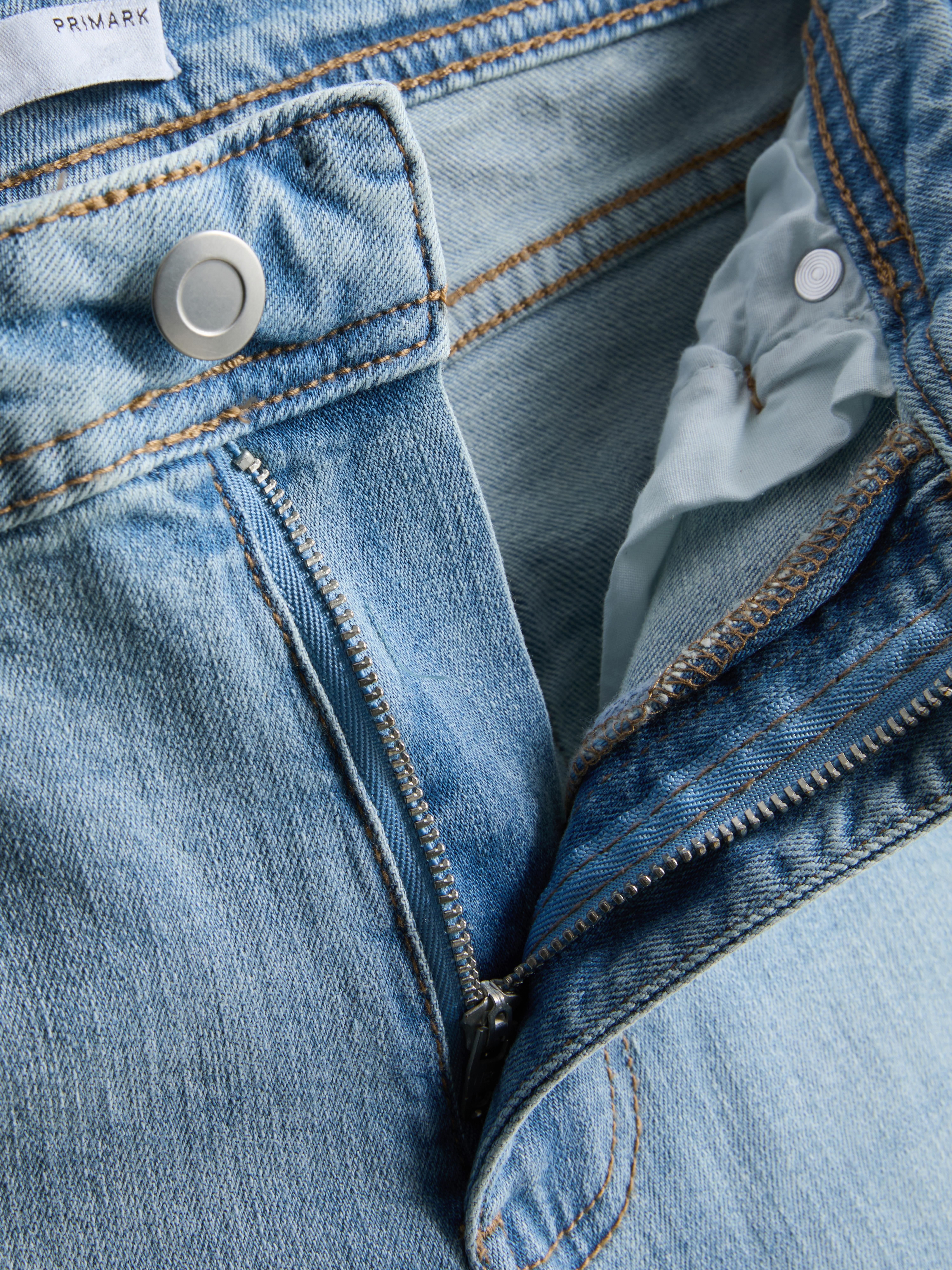 Katoendenim jeans met halfhoge taille en wijde pijpen
