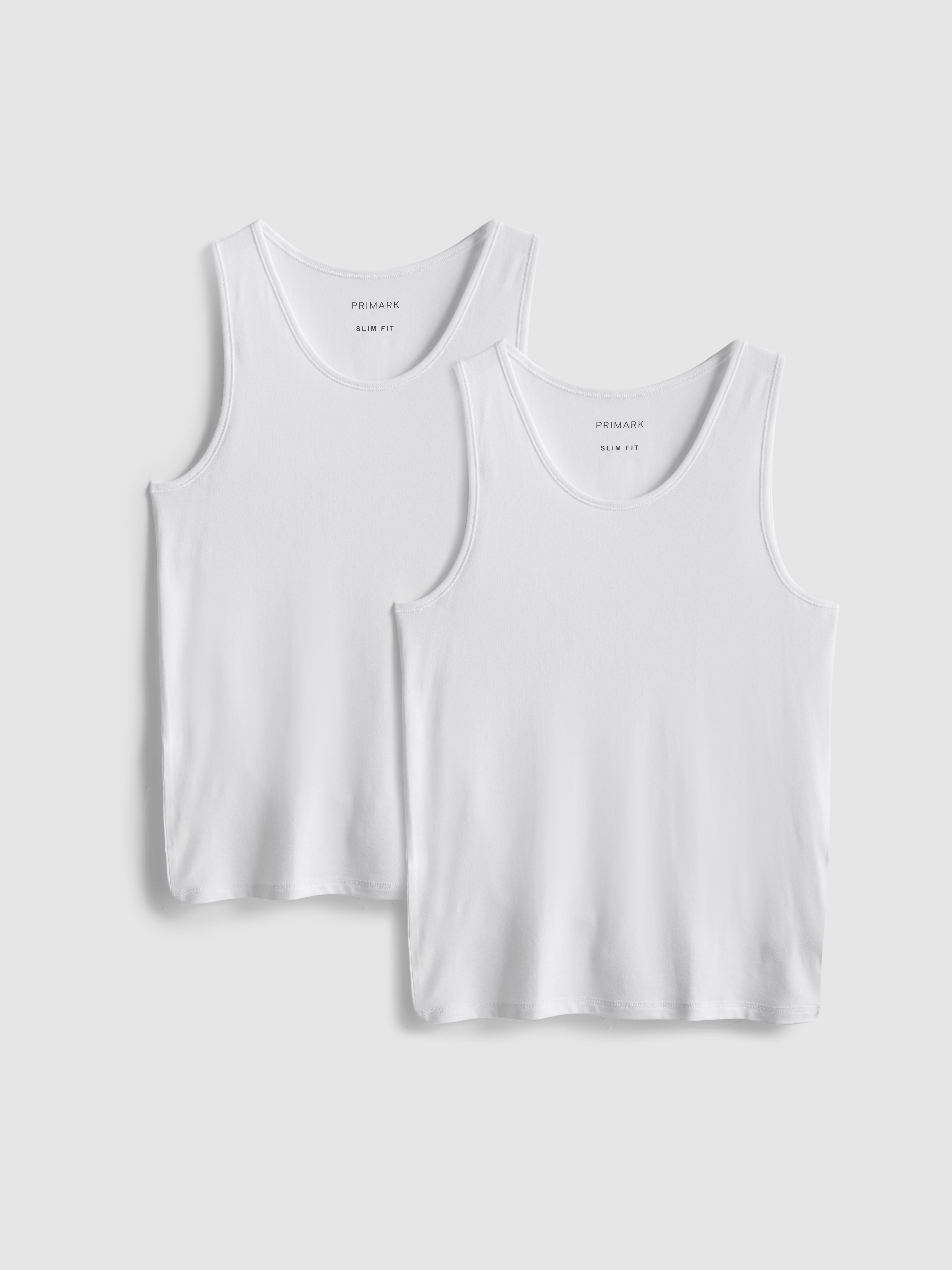 Pack 2 tops s/ mangas essenciais Branco