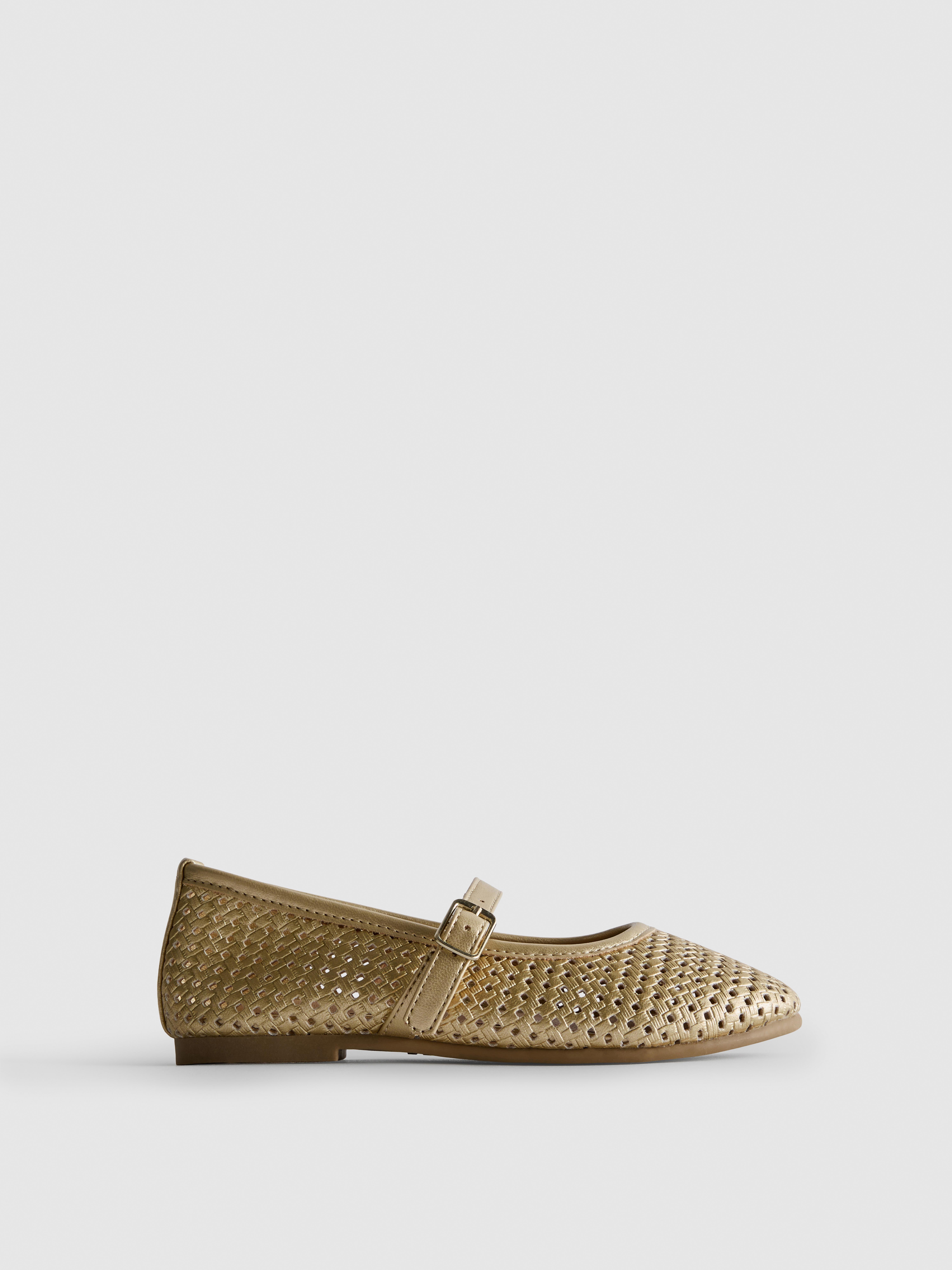 Metallic Mary Jane Ballet Pumps
