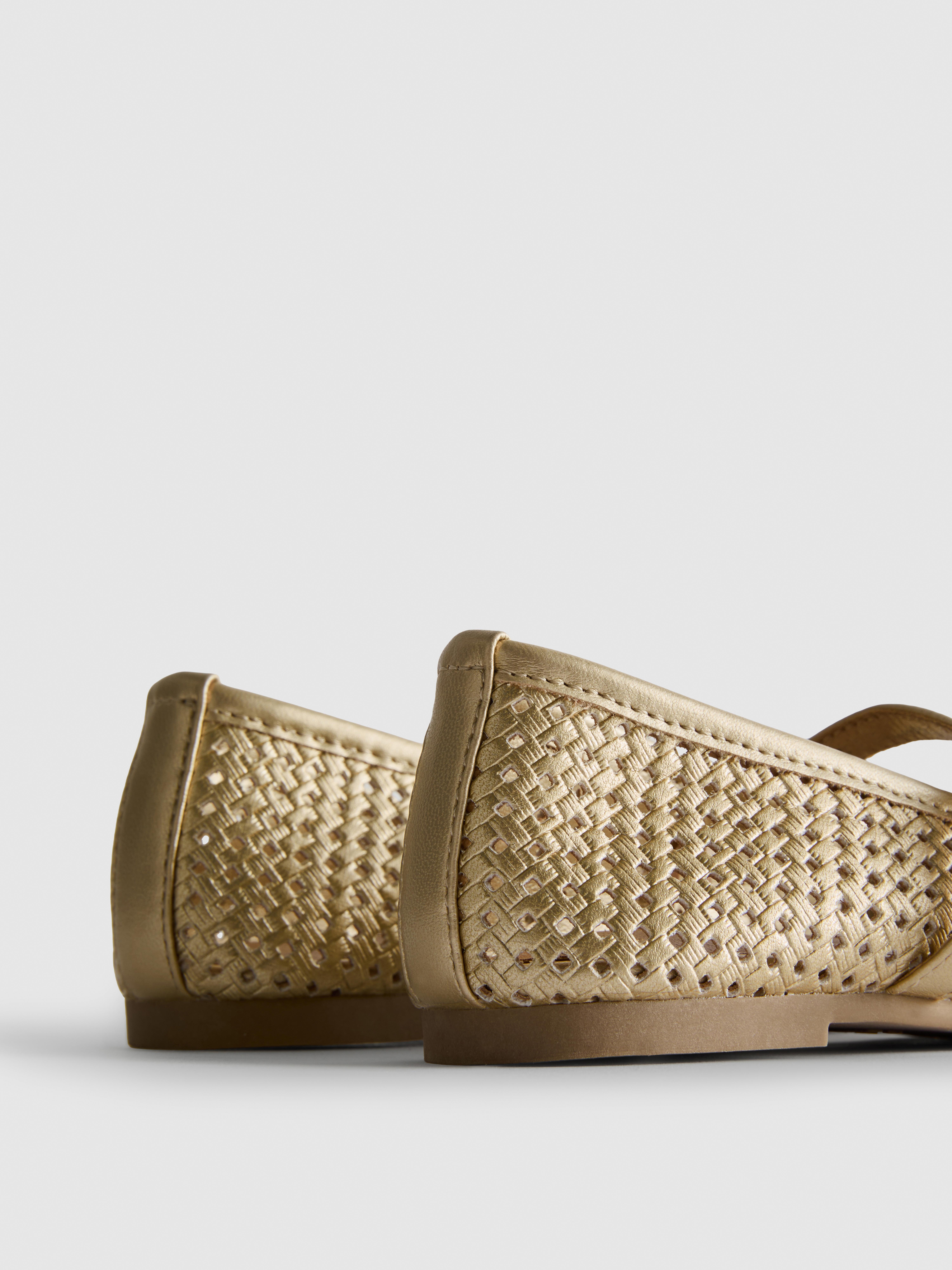 Metallic Mary Jane Ballet Pumps