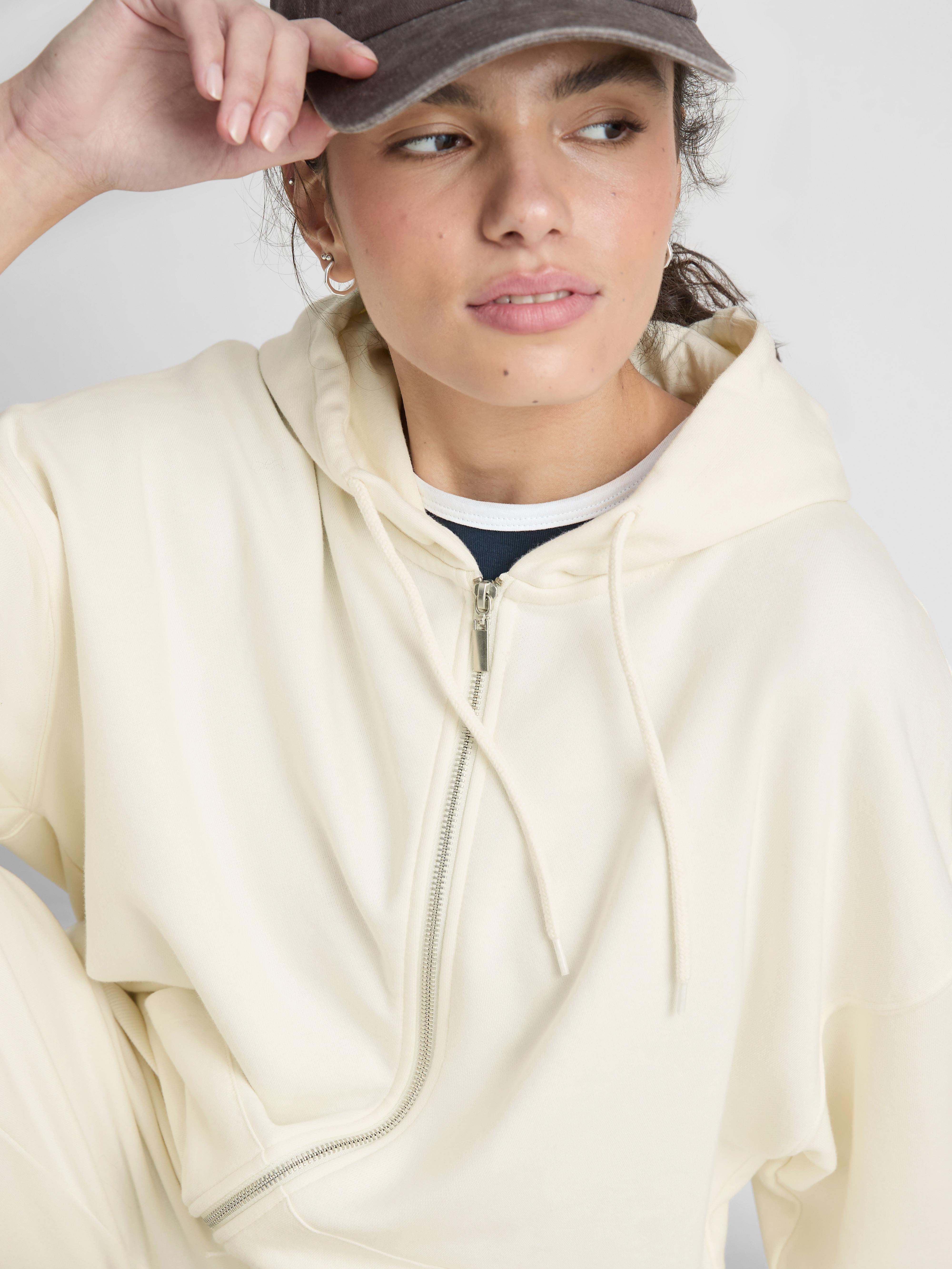 Women's Ivory The Primark Scene | Oversized Zip-Up Hoodie