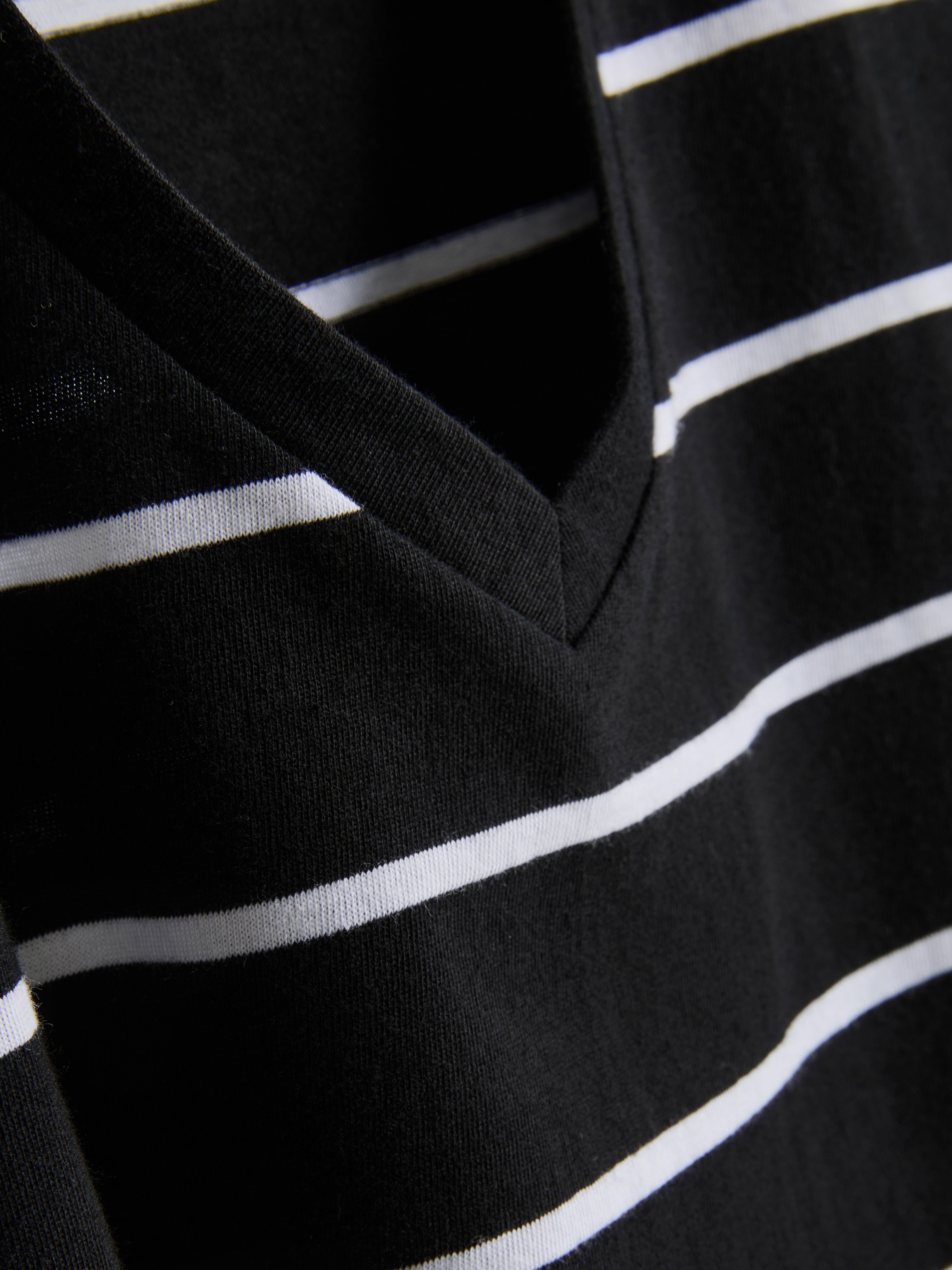 Pure Cotton Striped V-Neck T-Shirt