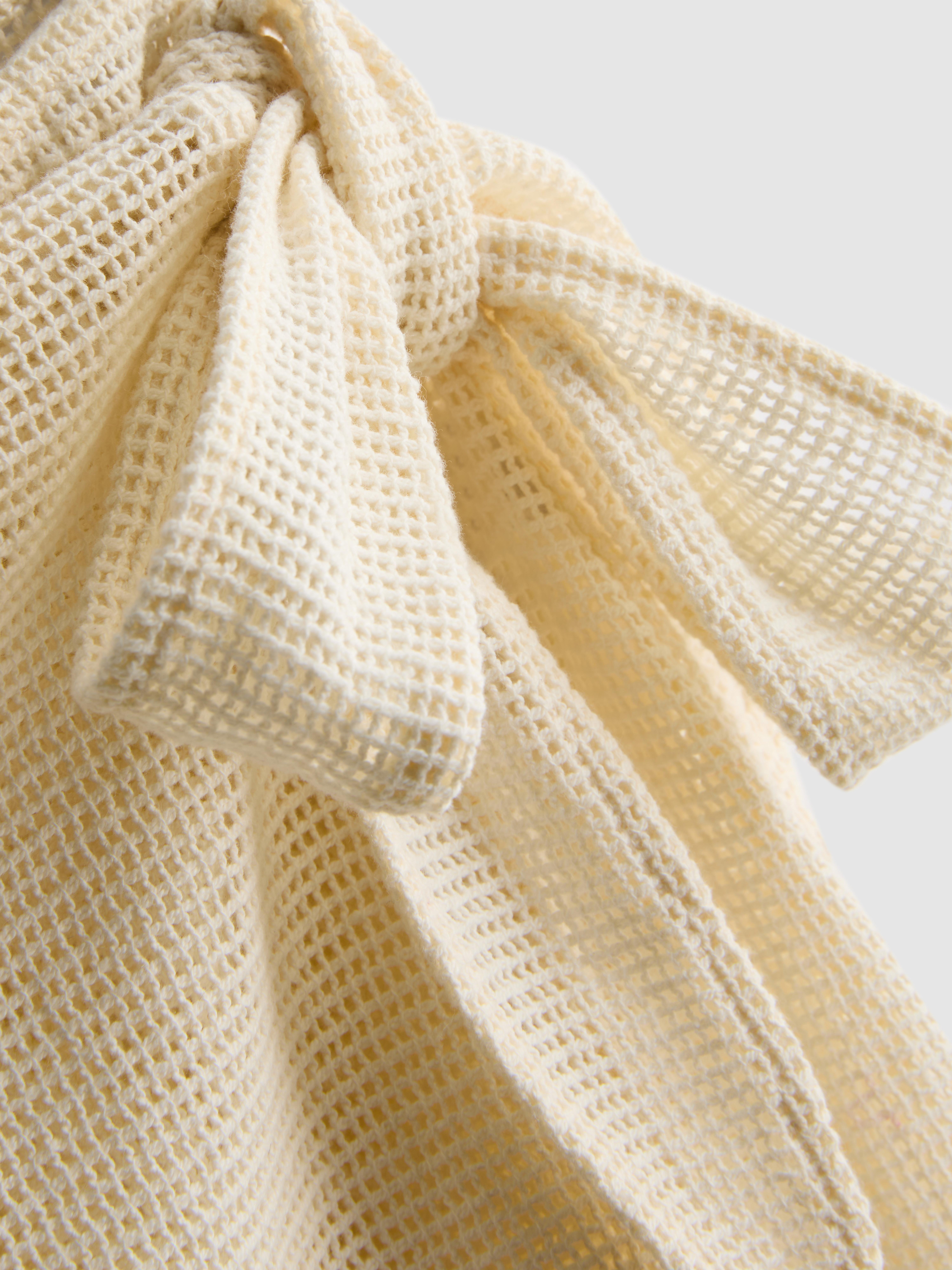 Women's Cream Embroidered Flower Mini Sarong