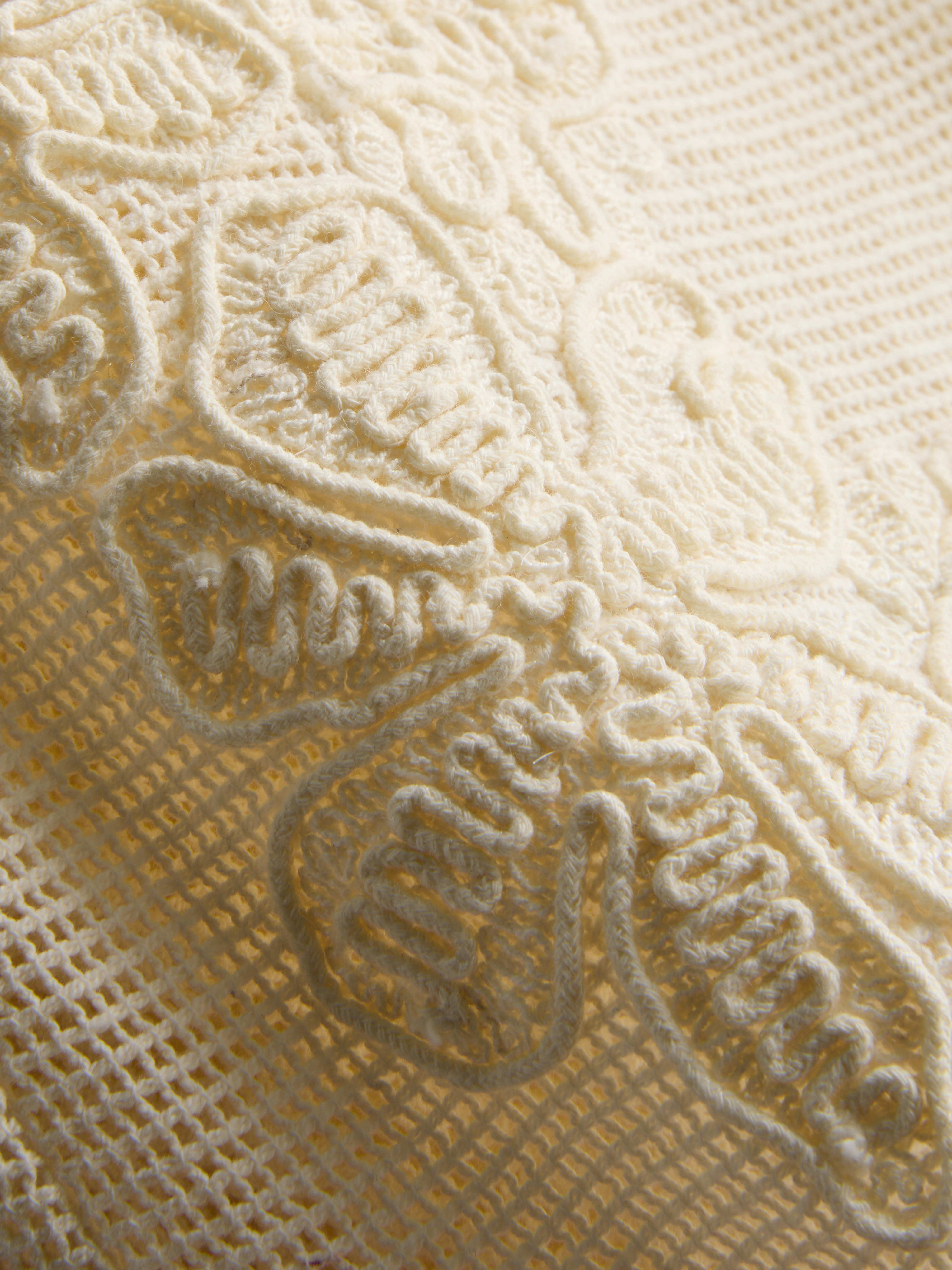 Women's Cream Embroidered Flower Mini Sarong