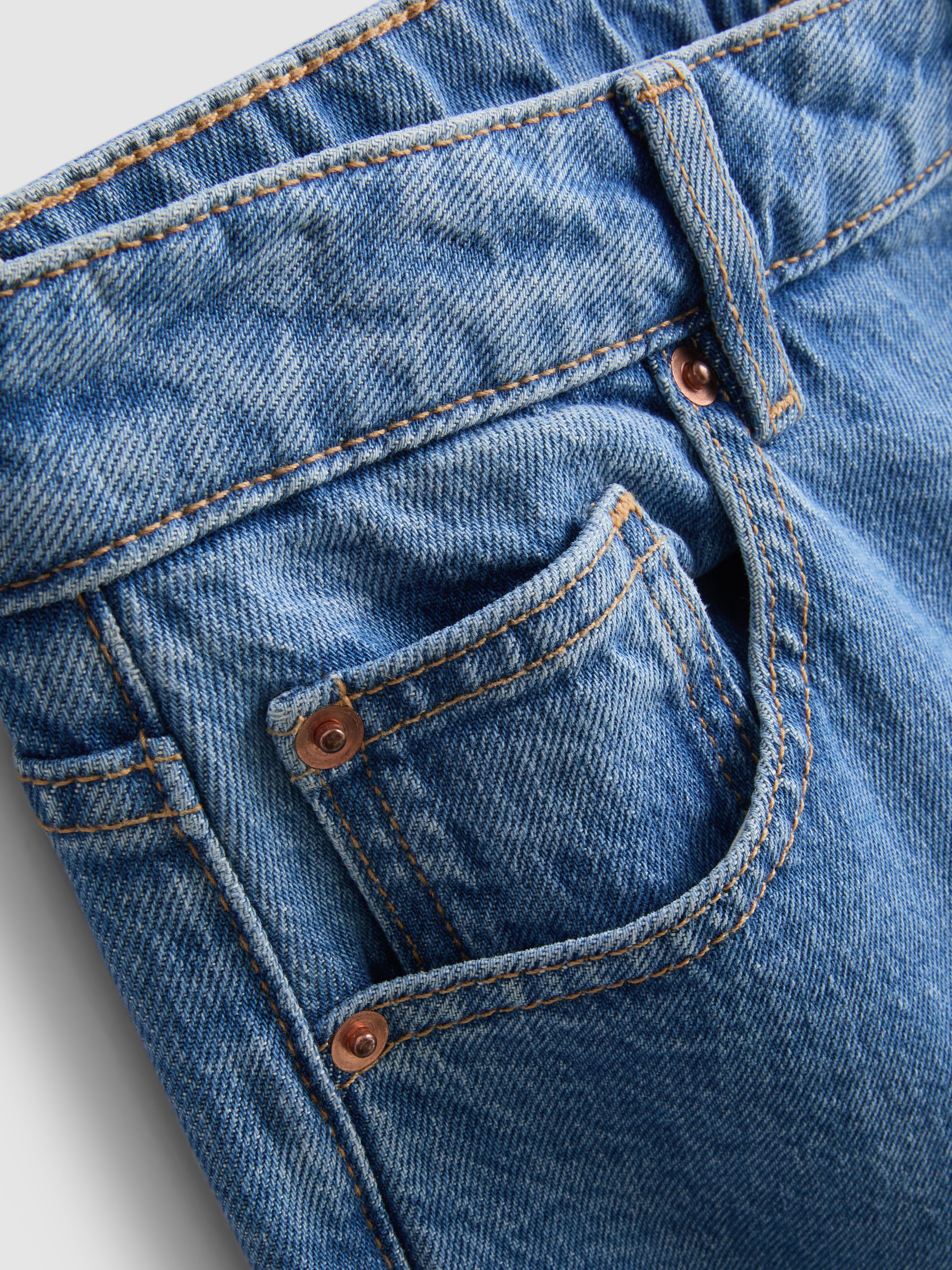 Denim Cropped Wide-Leg Jeans