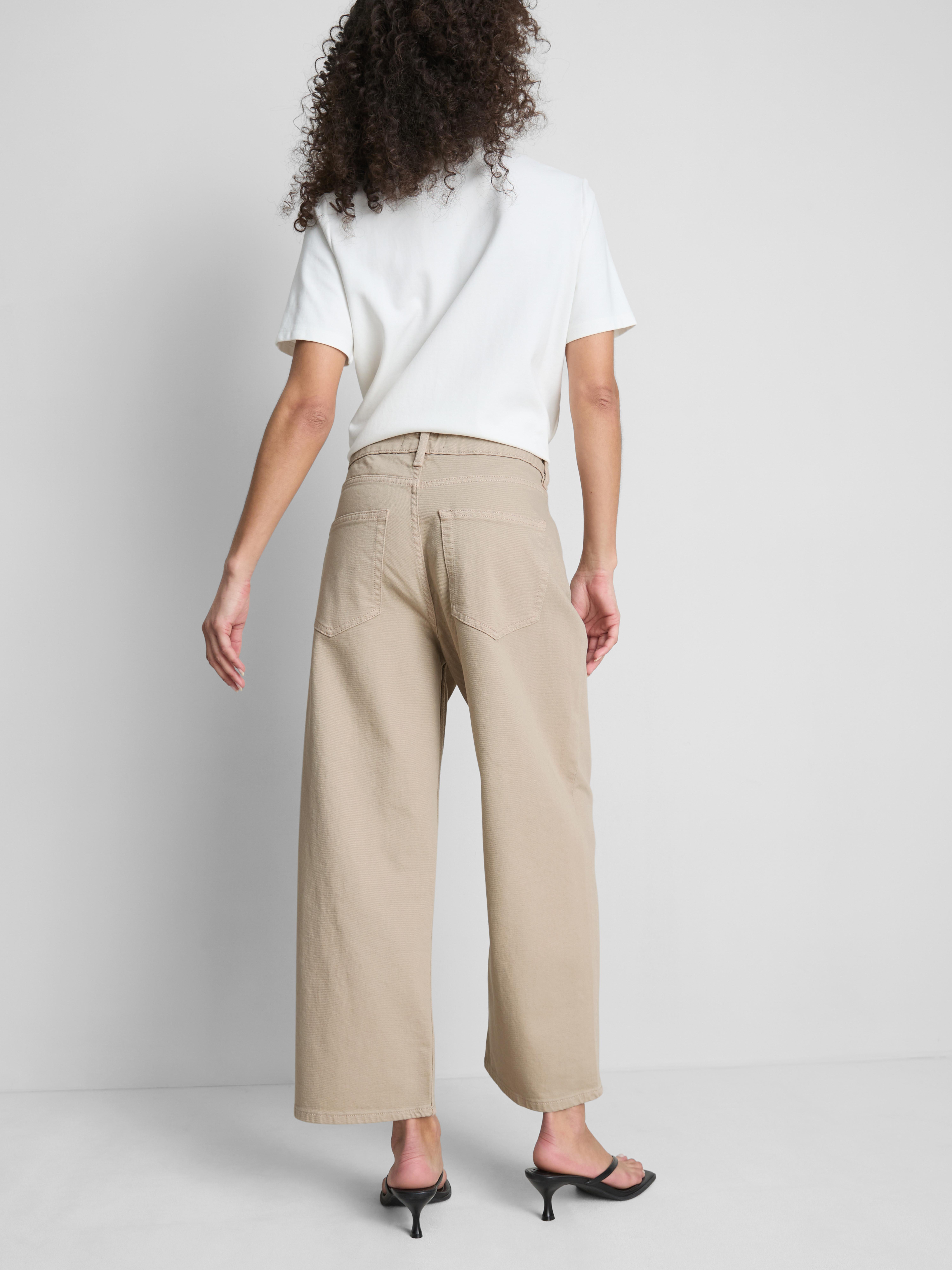 Denim Cropped Wide Leg Jeans