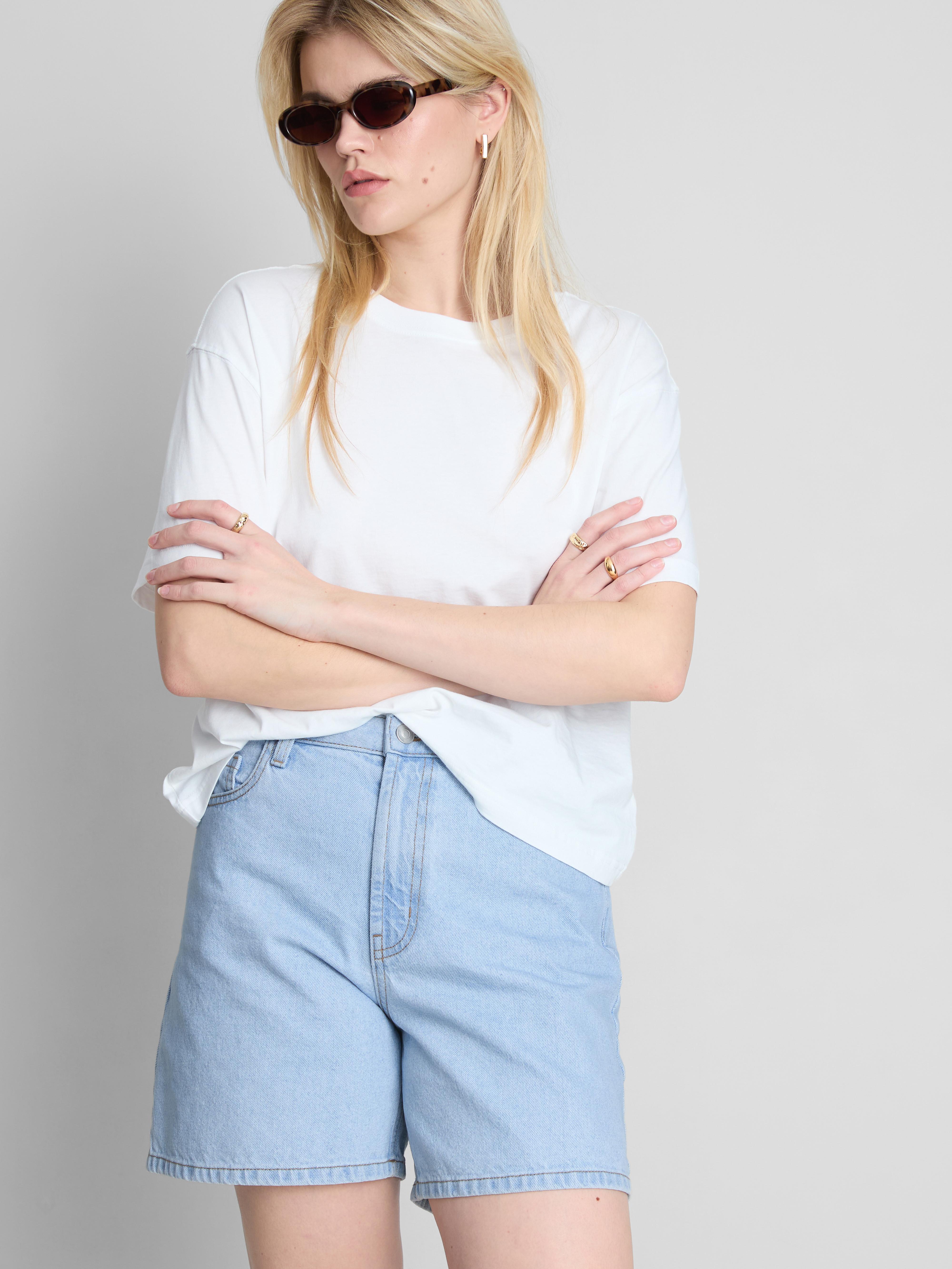 Cotton Denim Bermuda Shorts