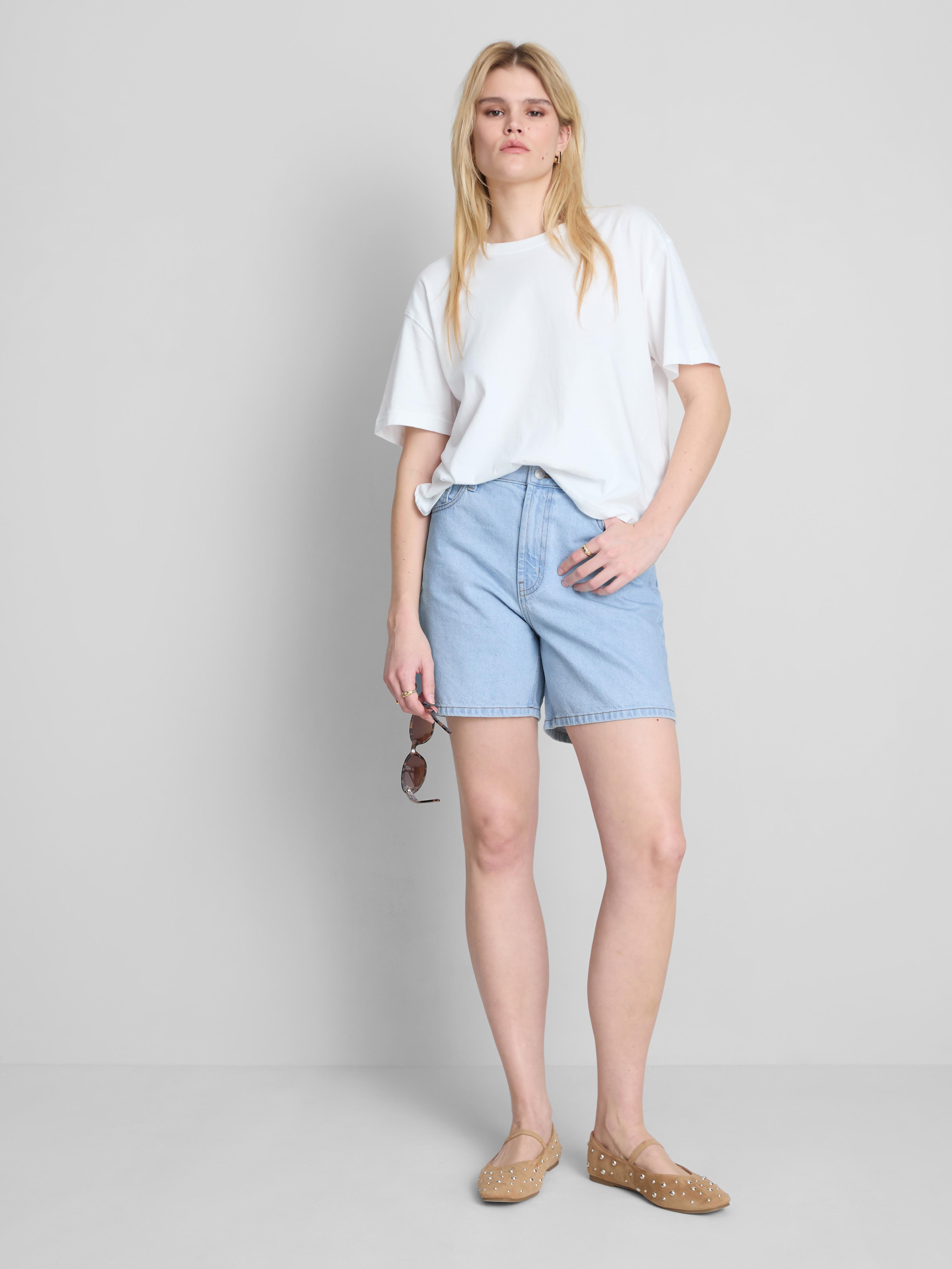 Cotton Denim Bermuda Shorts