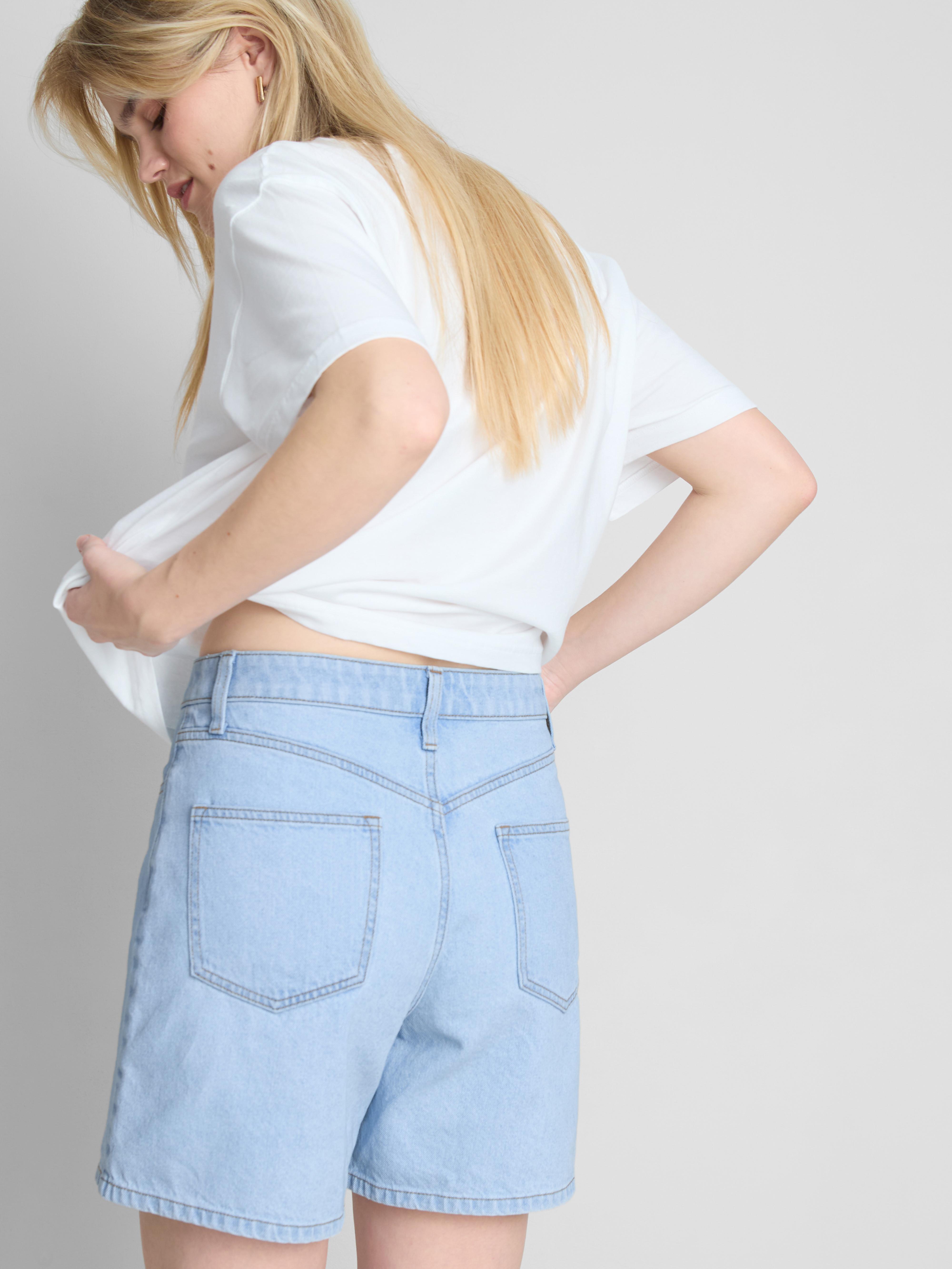 Cotton Denim Bermuda Shorts