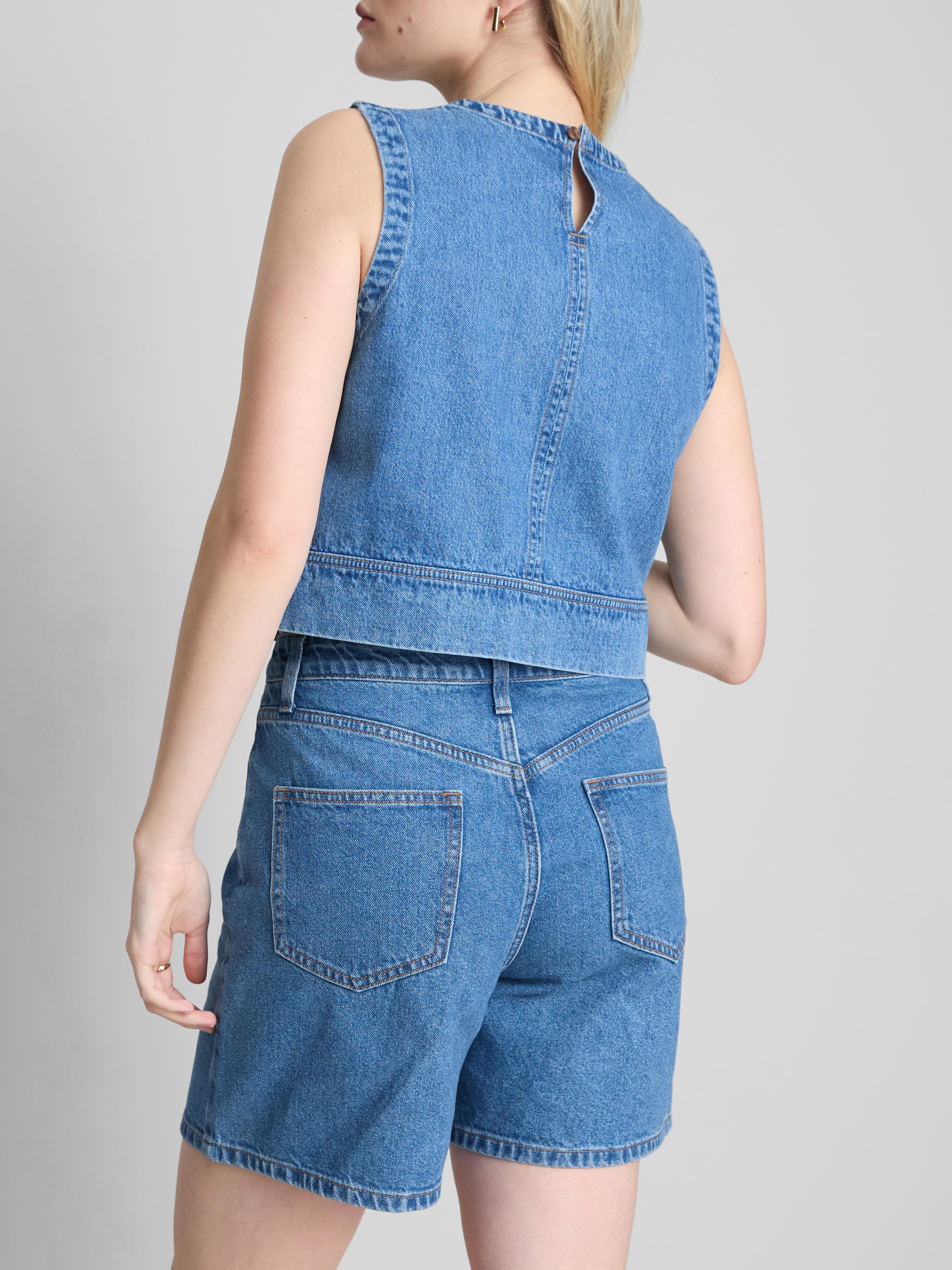 Denim katoenen bermuda