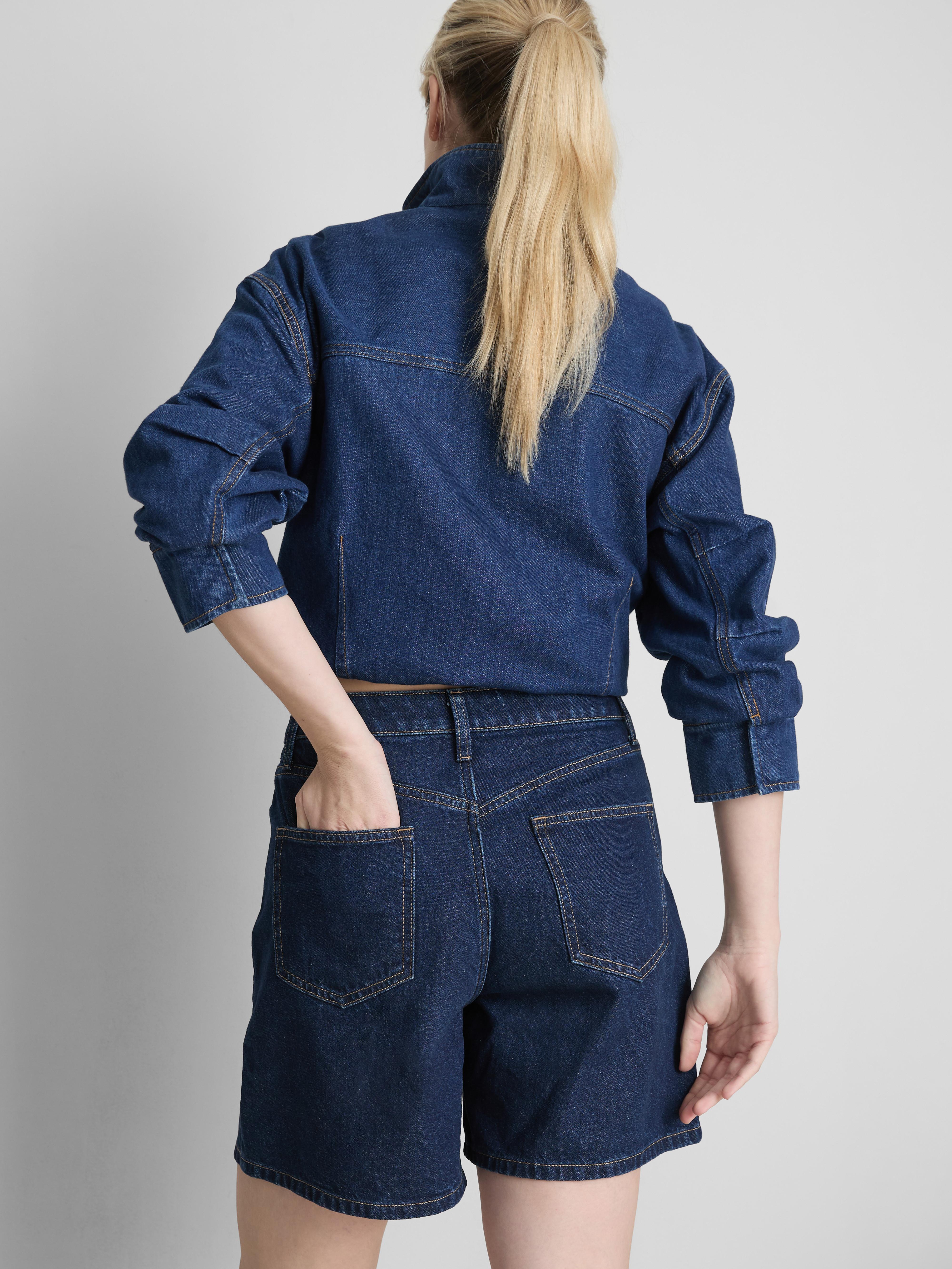 Denim-Bermudashorts aus Baumwolle