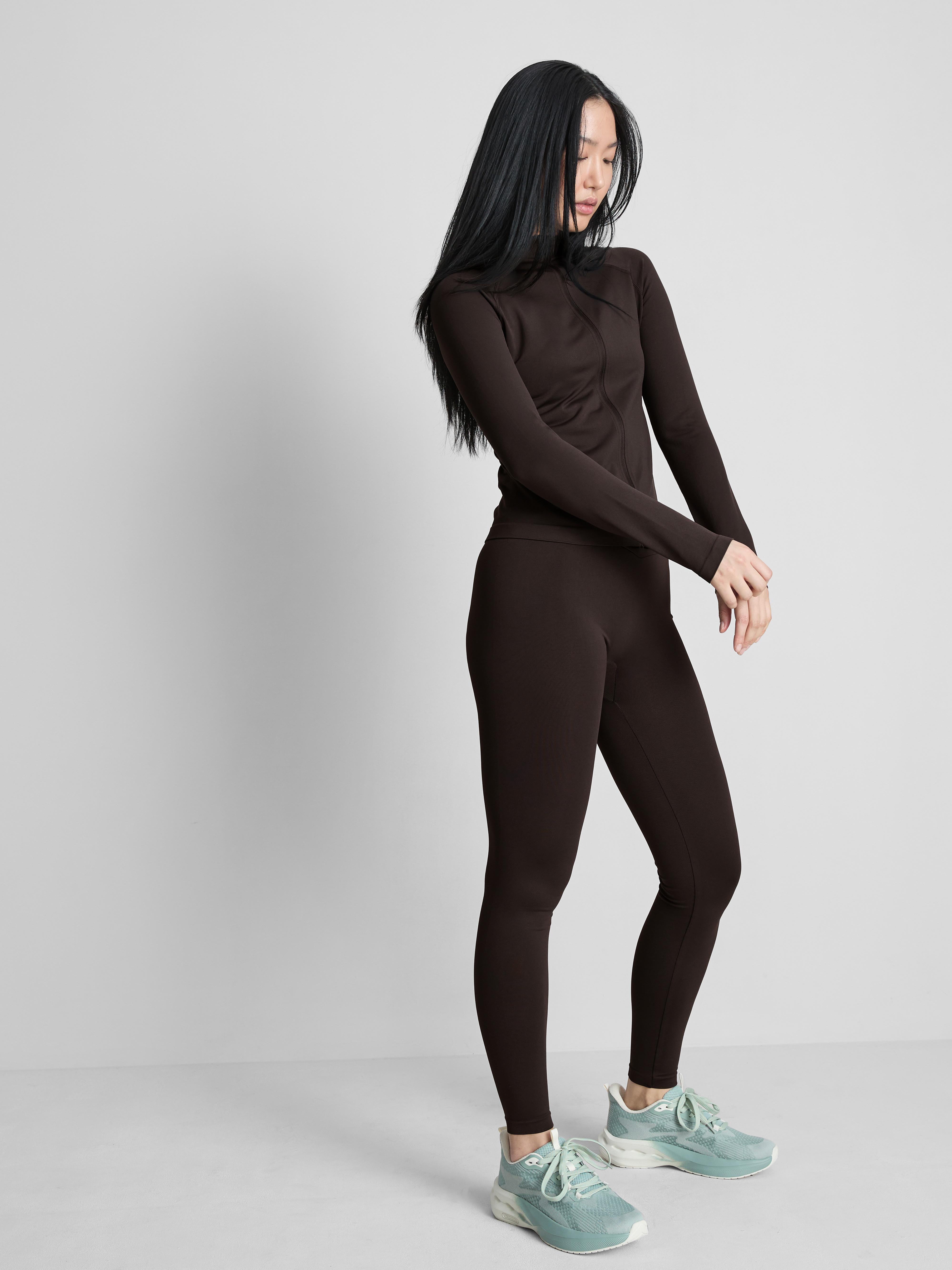 Women's Chocolate Seamless Zip Through Jacket